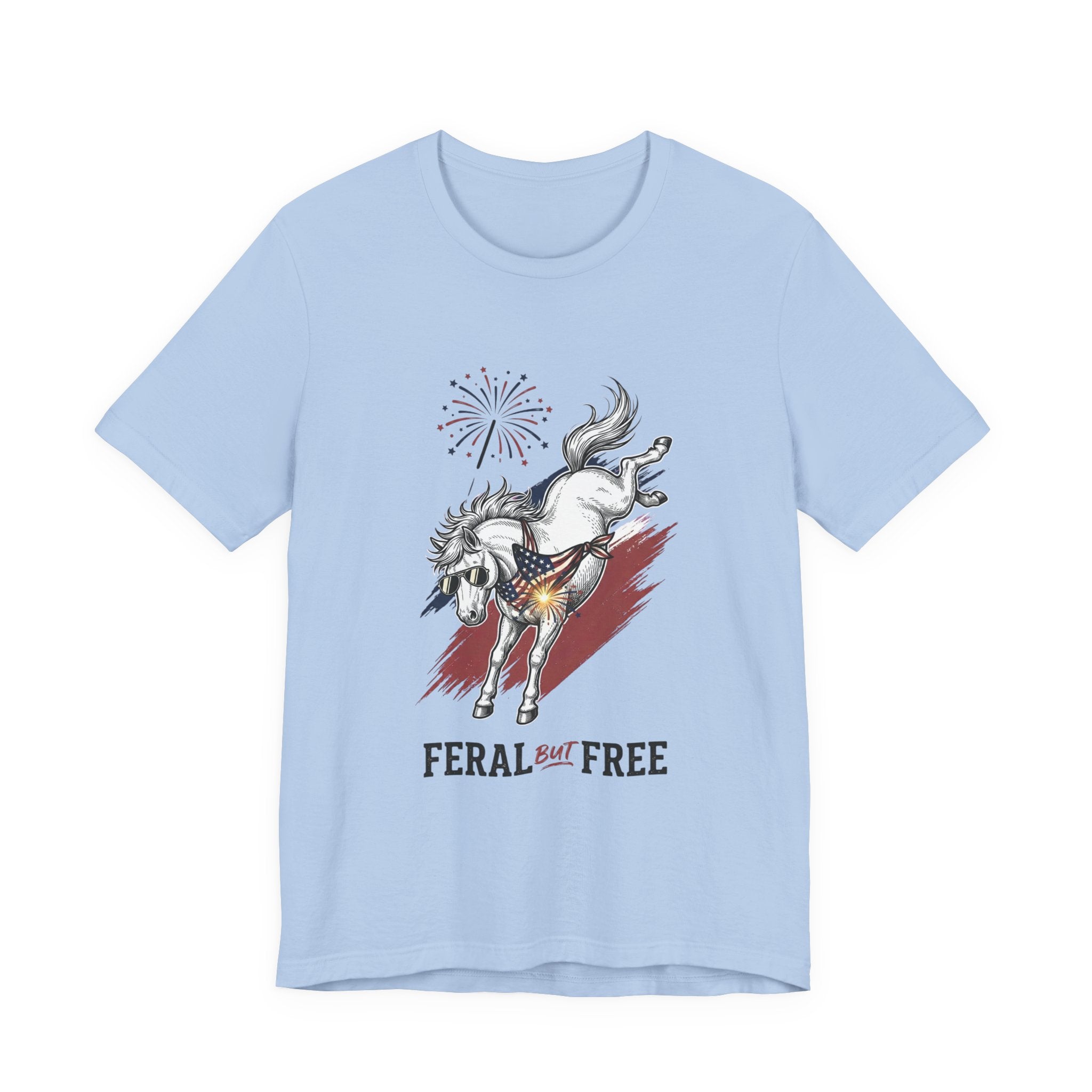 Feral but Free horse illustration Tee | edgy ironic mental health humor