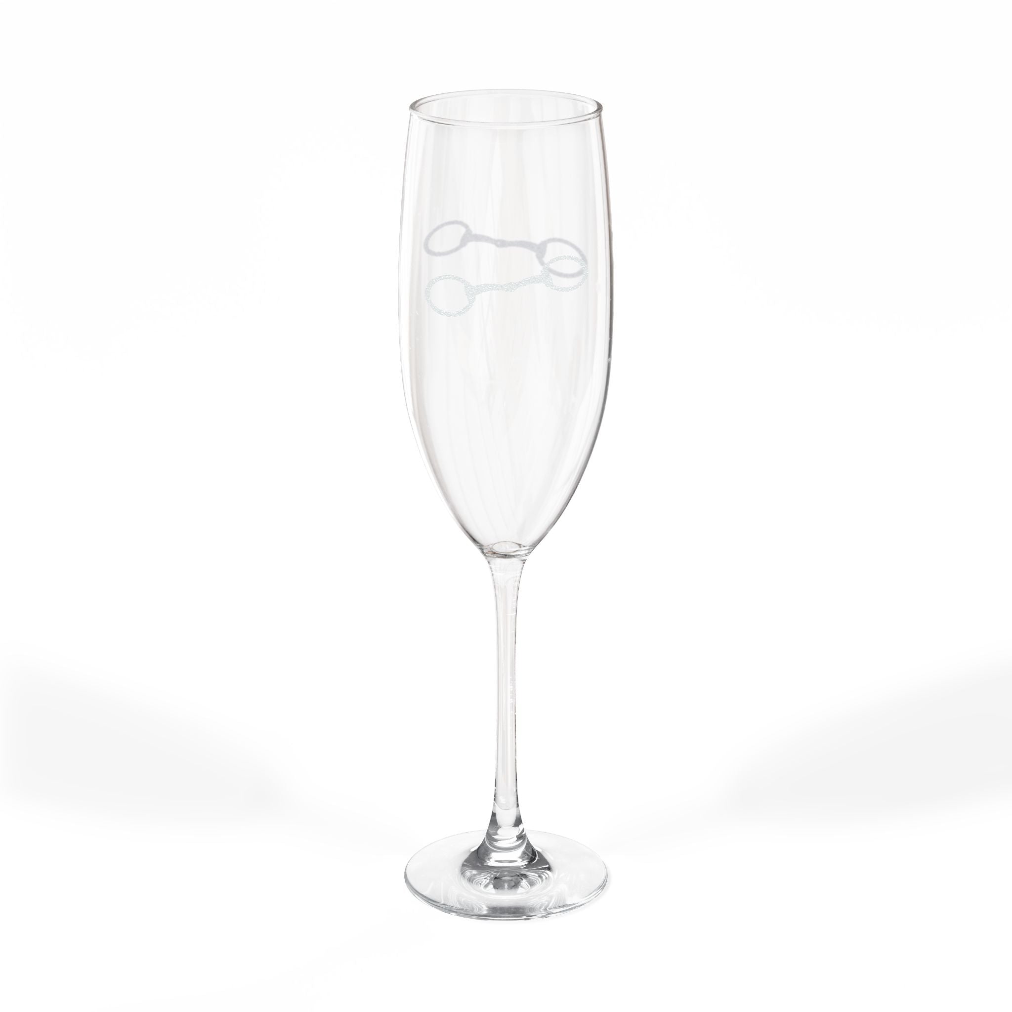 Engraved Champagne Flute 8oz  Snaffle horse Bit Design