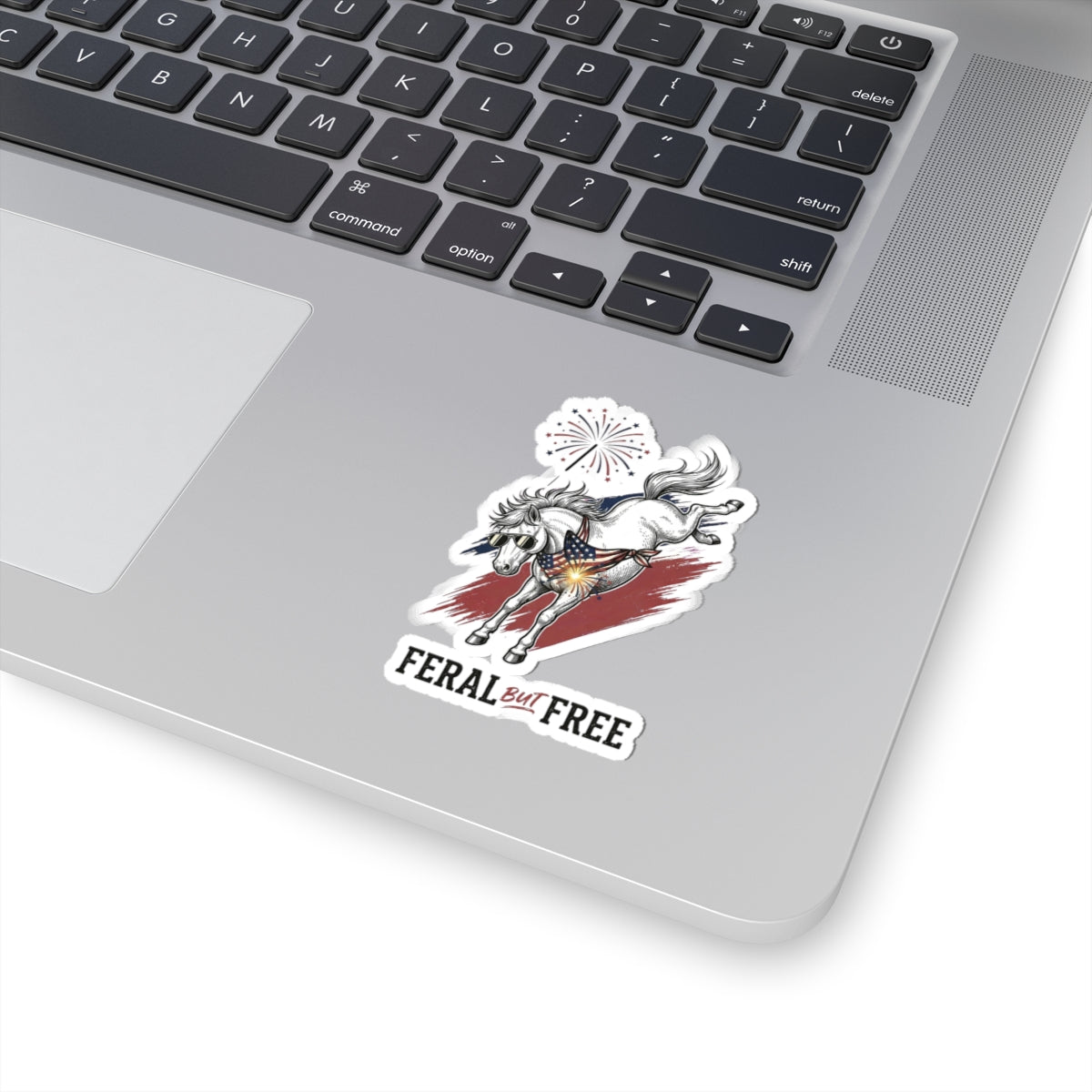 Feral But Free naughty pony sticker, kiss-cut vinyl sticker | witty mental exhaustion