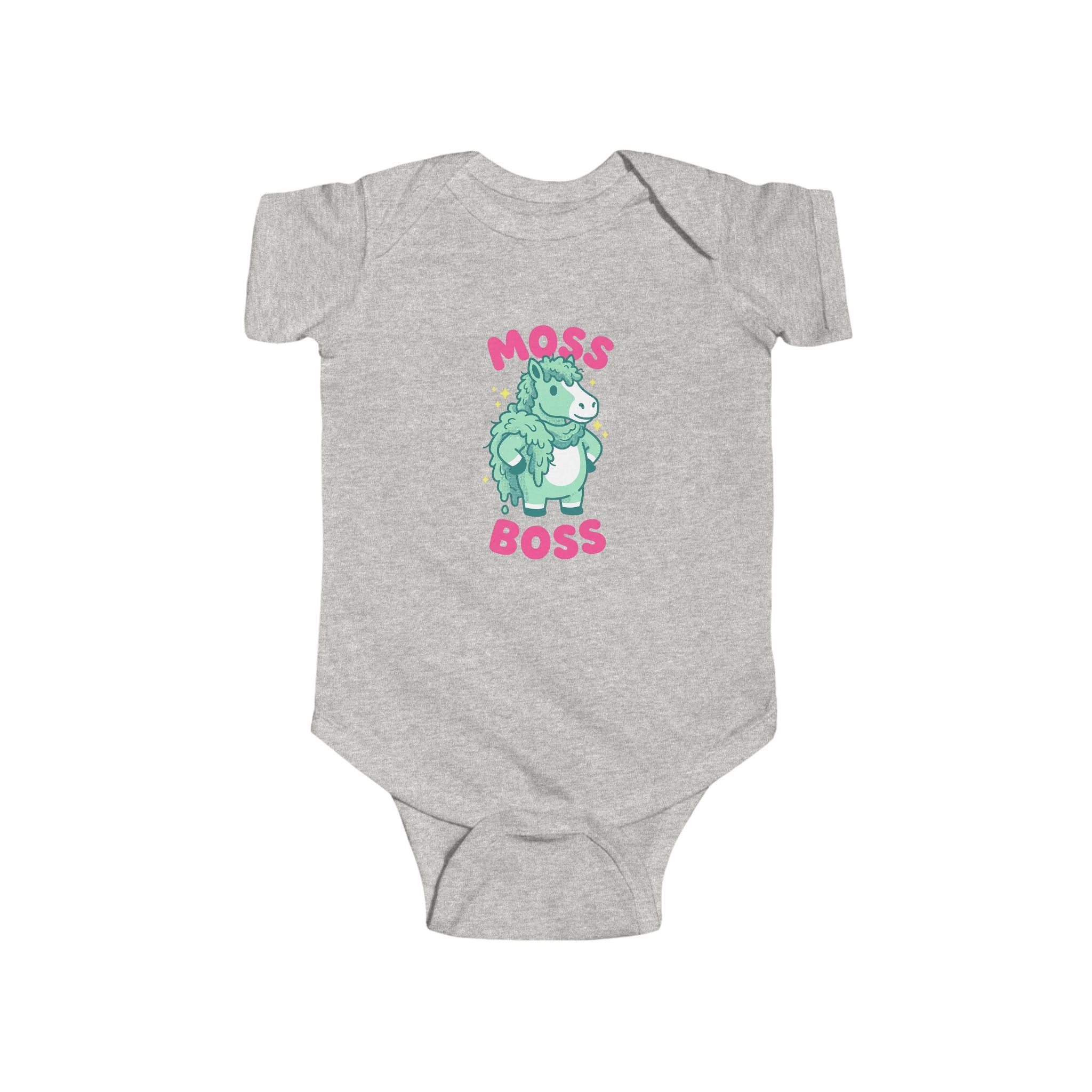 Moss Boss Baby Bodysuit — Cute Green Horse Infant Onesie