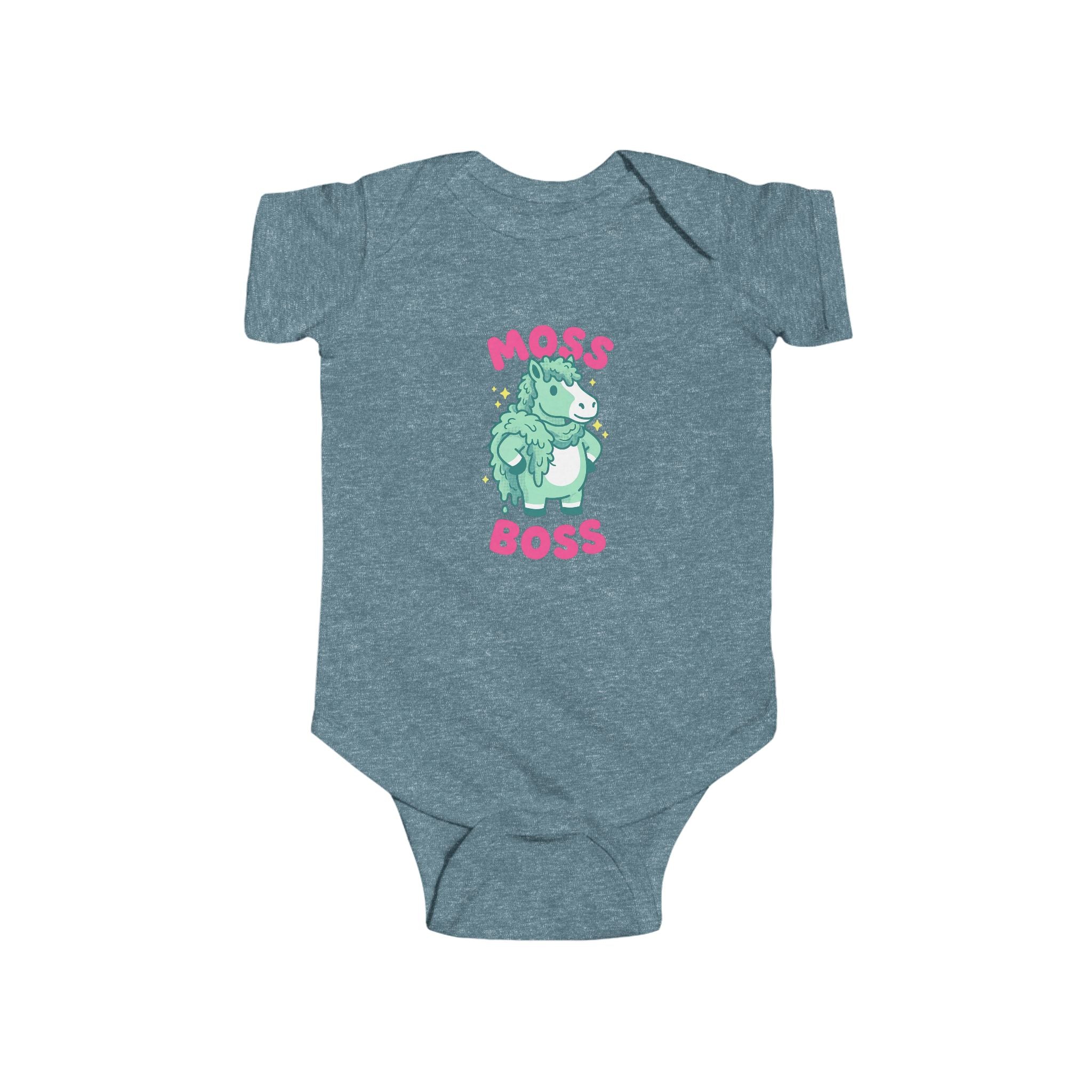 Moss Boss Baby Bodysuit — Cute Green Horse Infant Onesie