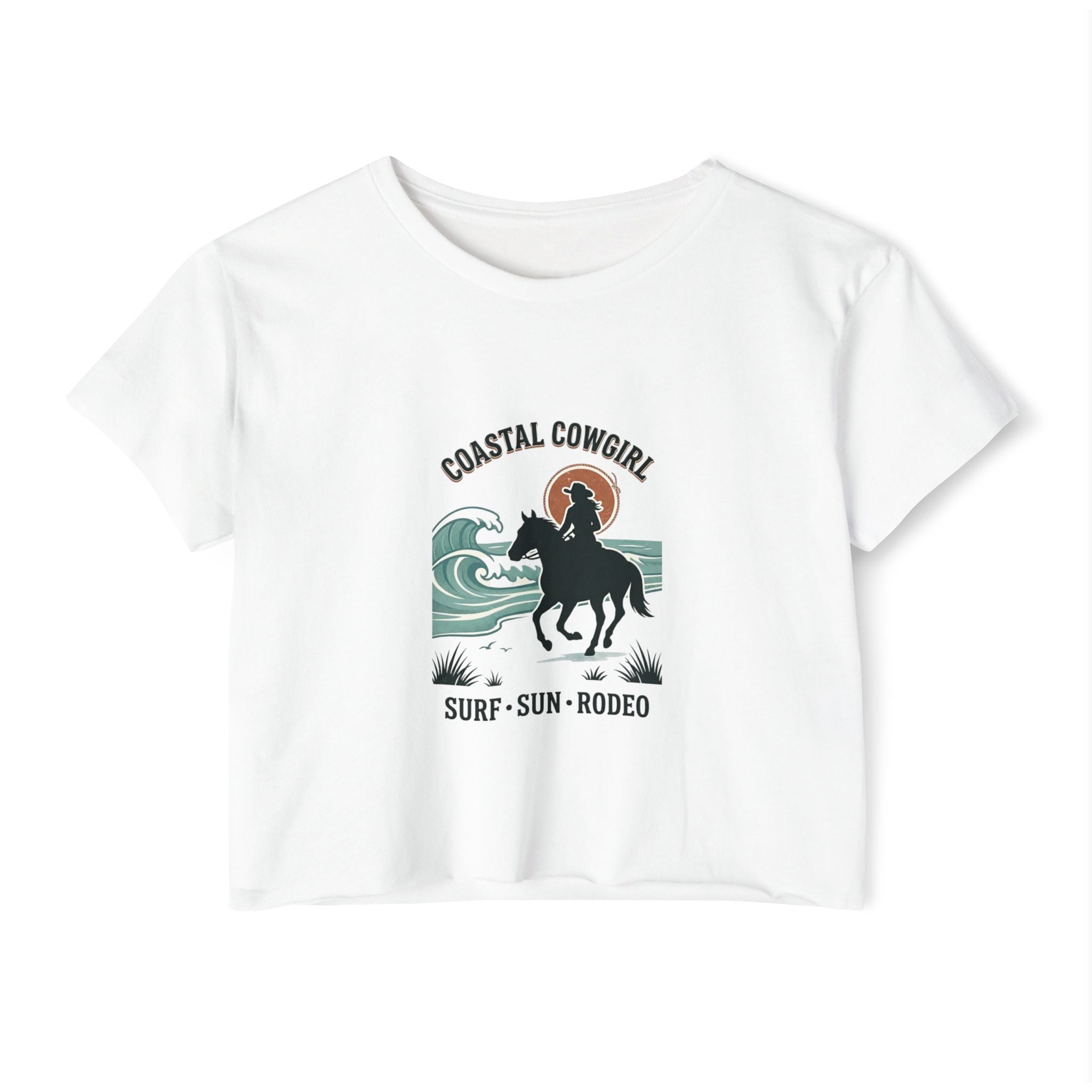 Coastal Cowgirl Crop Top — "Coastal Cowgirl: Surf • Sun • Rodeo"