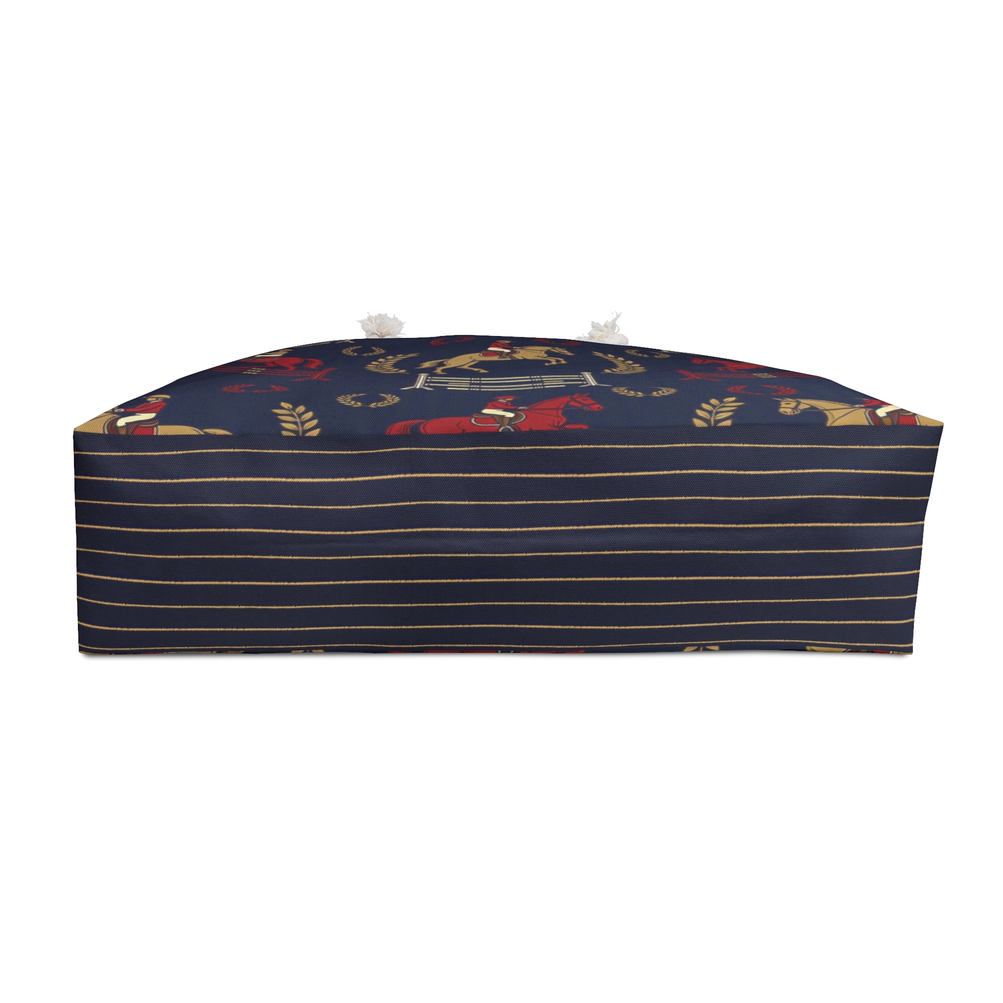 Equestrian Weekender Bag – Navy Horse Riding Pattern Travel Tote