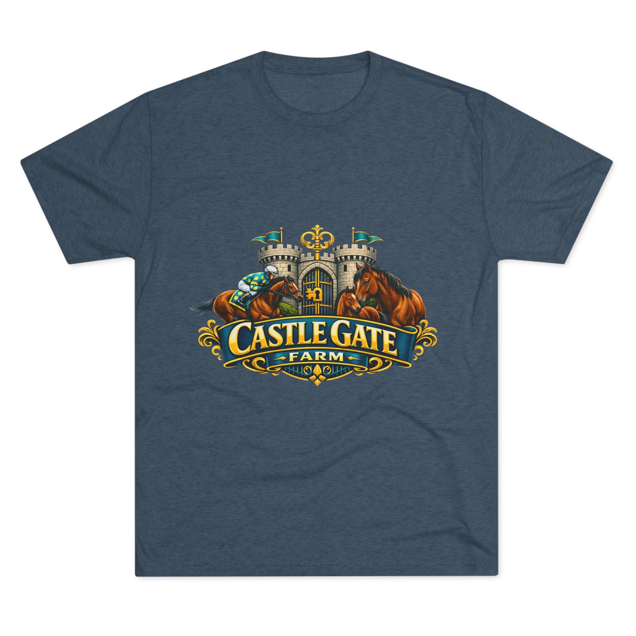 Castle Gate Farm T-Shirt – Retro Crest Logo Tee for Farm Lovers