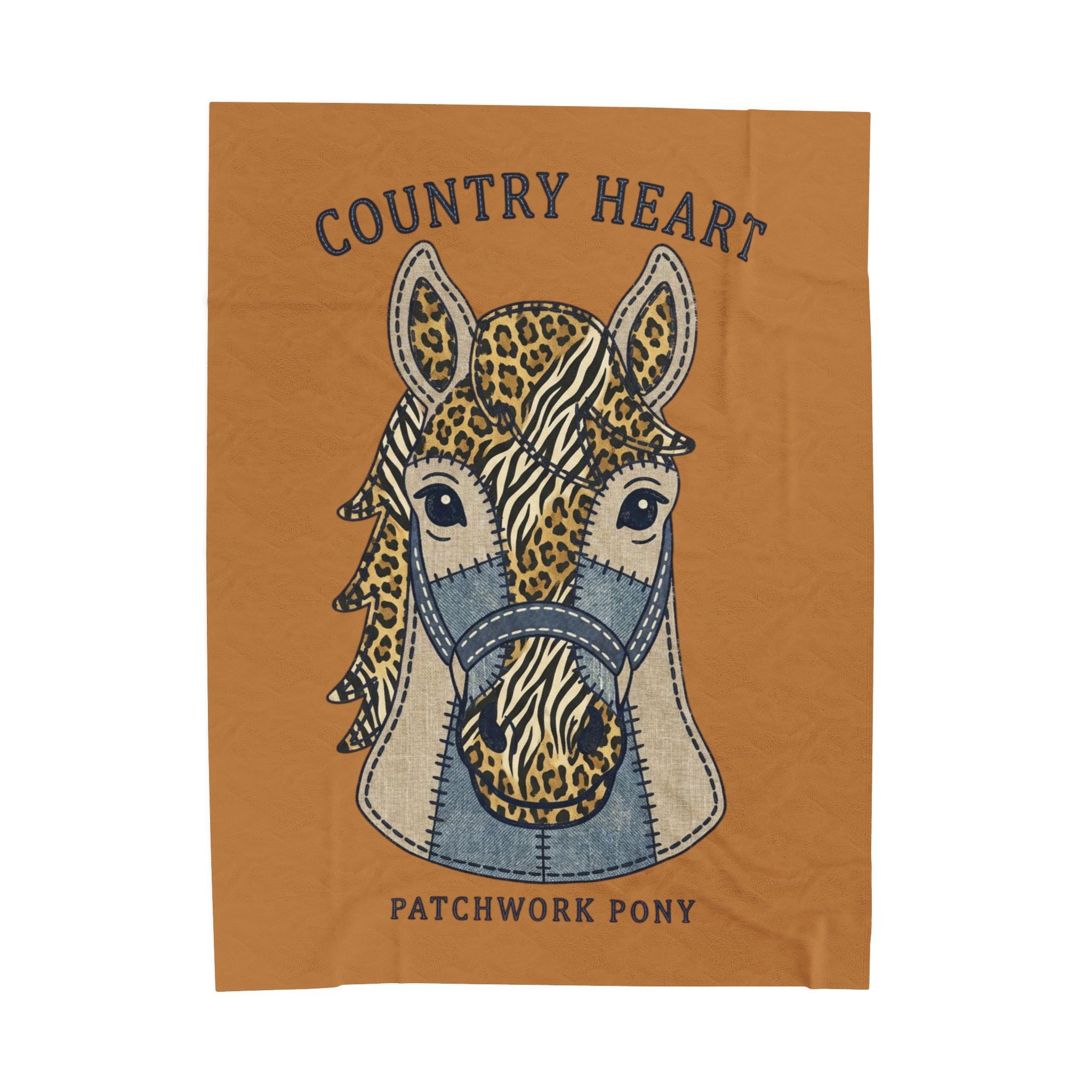 Country Heart Patchwork Pony Velveteen Plush Blanket