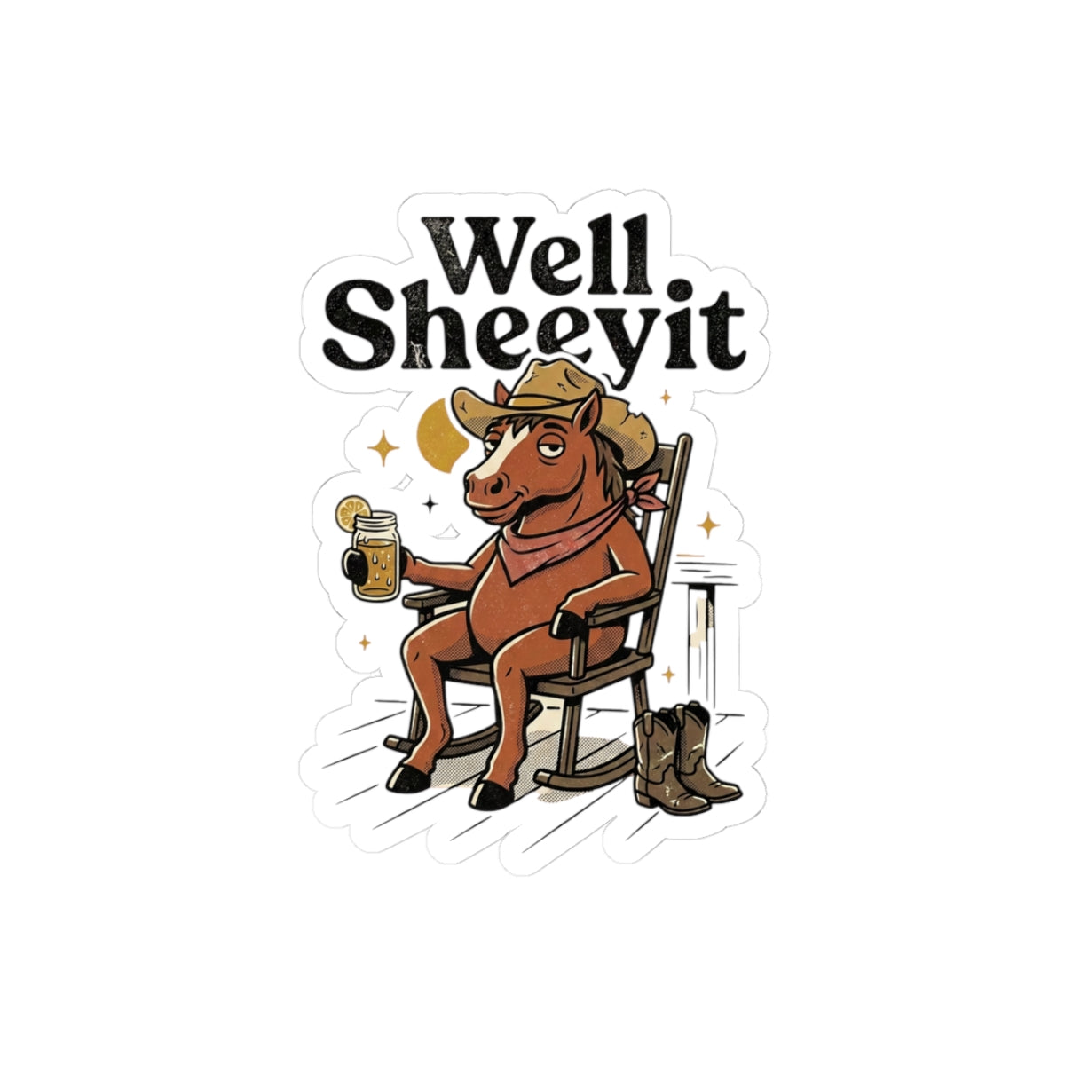 Well Sheeyit Horse Sticker | Vintage Southern, Retro Western, Distressed