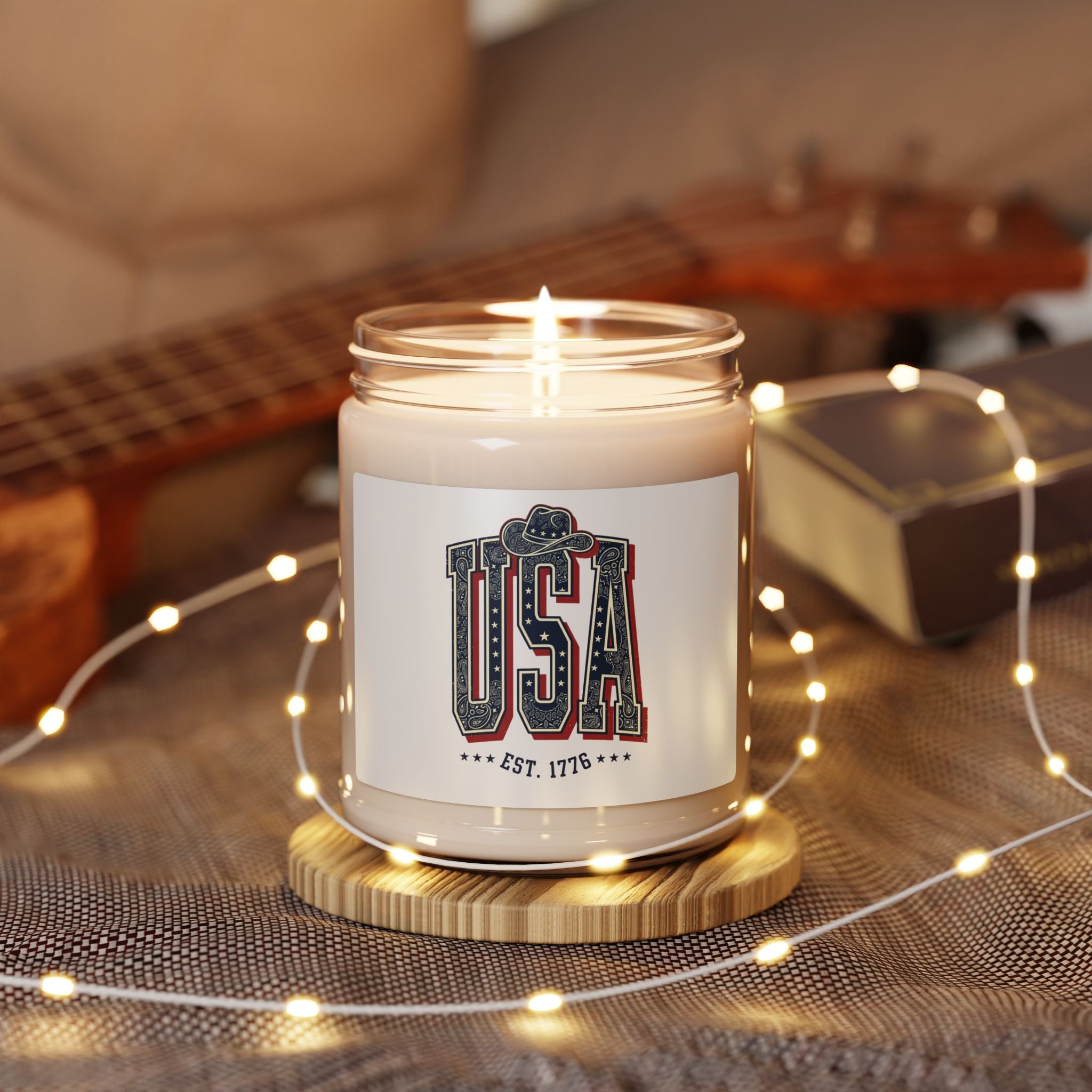 Vintage Americana USA Candle, 9oz | 4th of July Patriotic Stars & Stripes