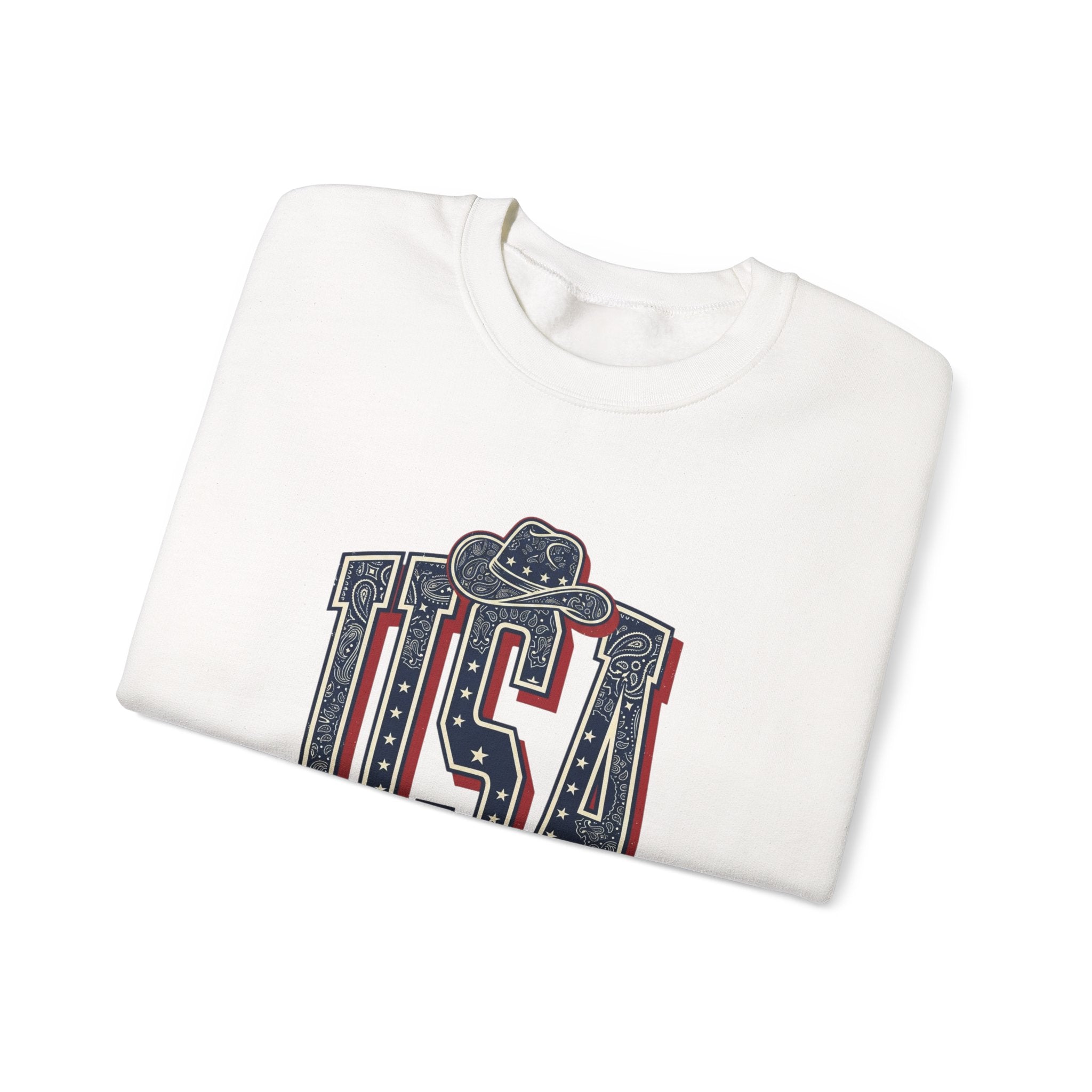 USA Vintage Americana Crewneck Sweatshirt | 4th of July Stars & Red White Blue
