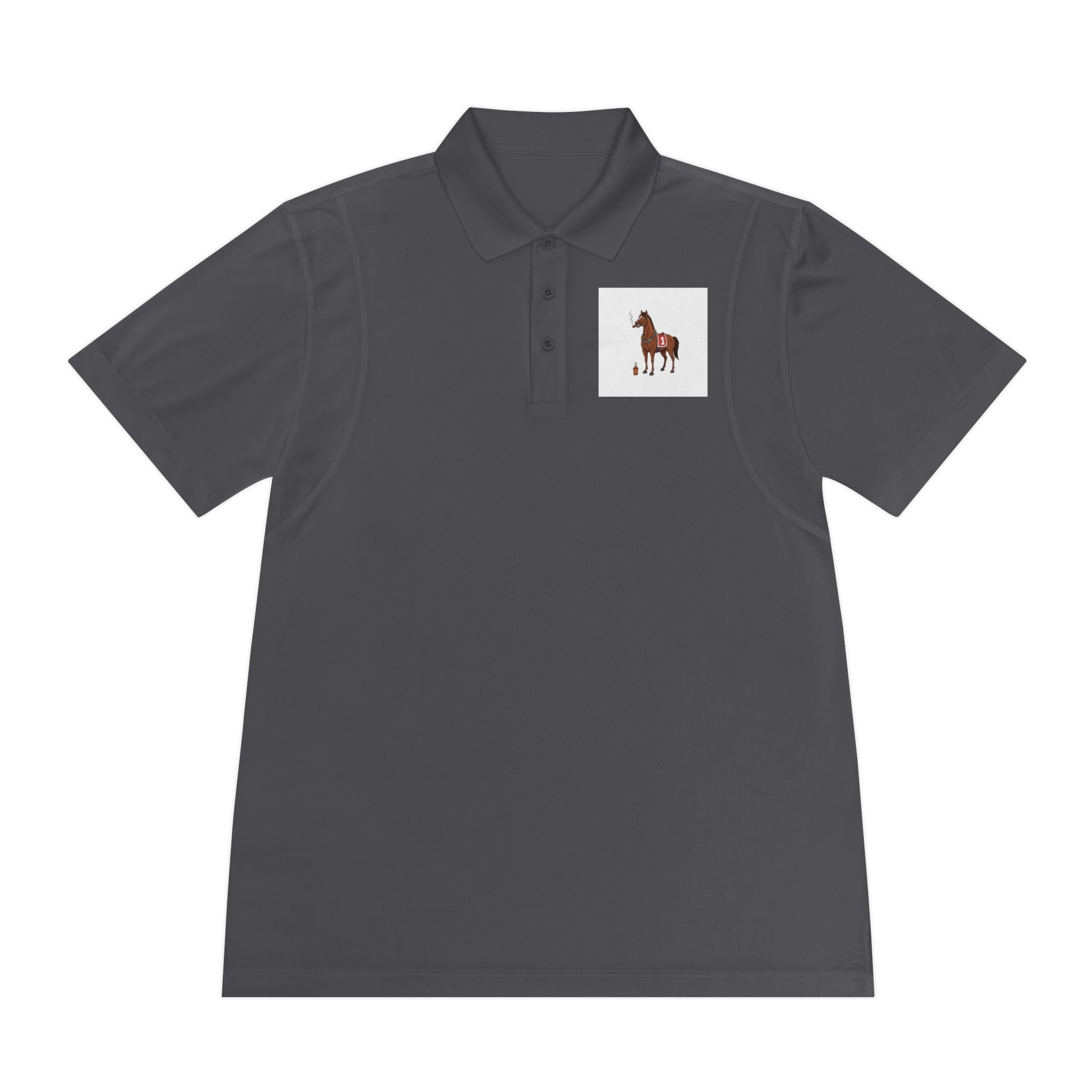 Horse Racing Polo Shirt — Vintage Jockey Saddle & Racing Horse Design