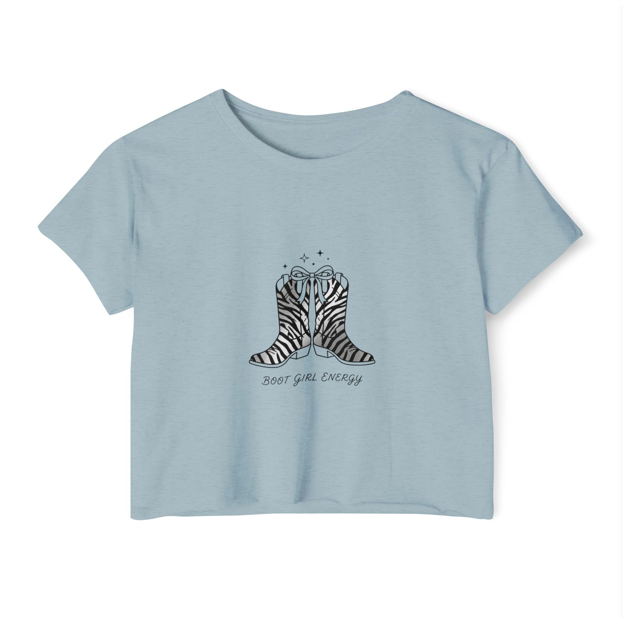 Cowgirl Boots Crop Top — "Boot Girl Energy" Festival Tee