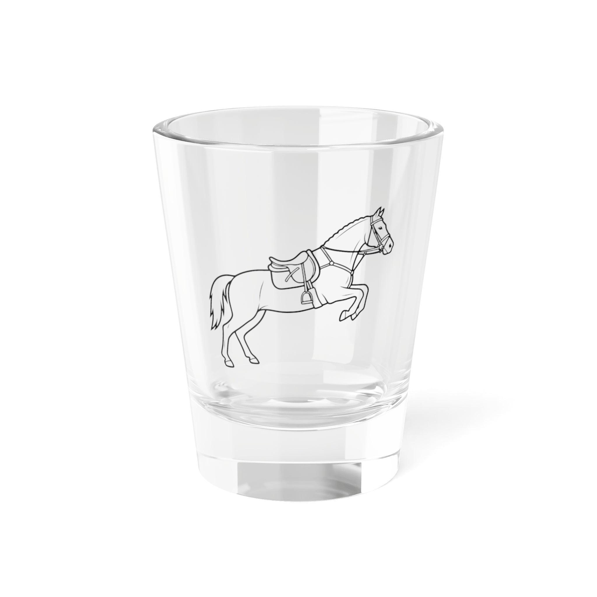 Equestrian Horse Shot Glass — 1.5oz Engraved Riding Design