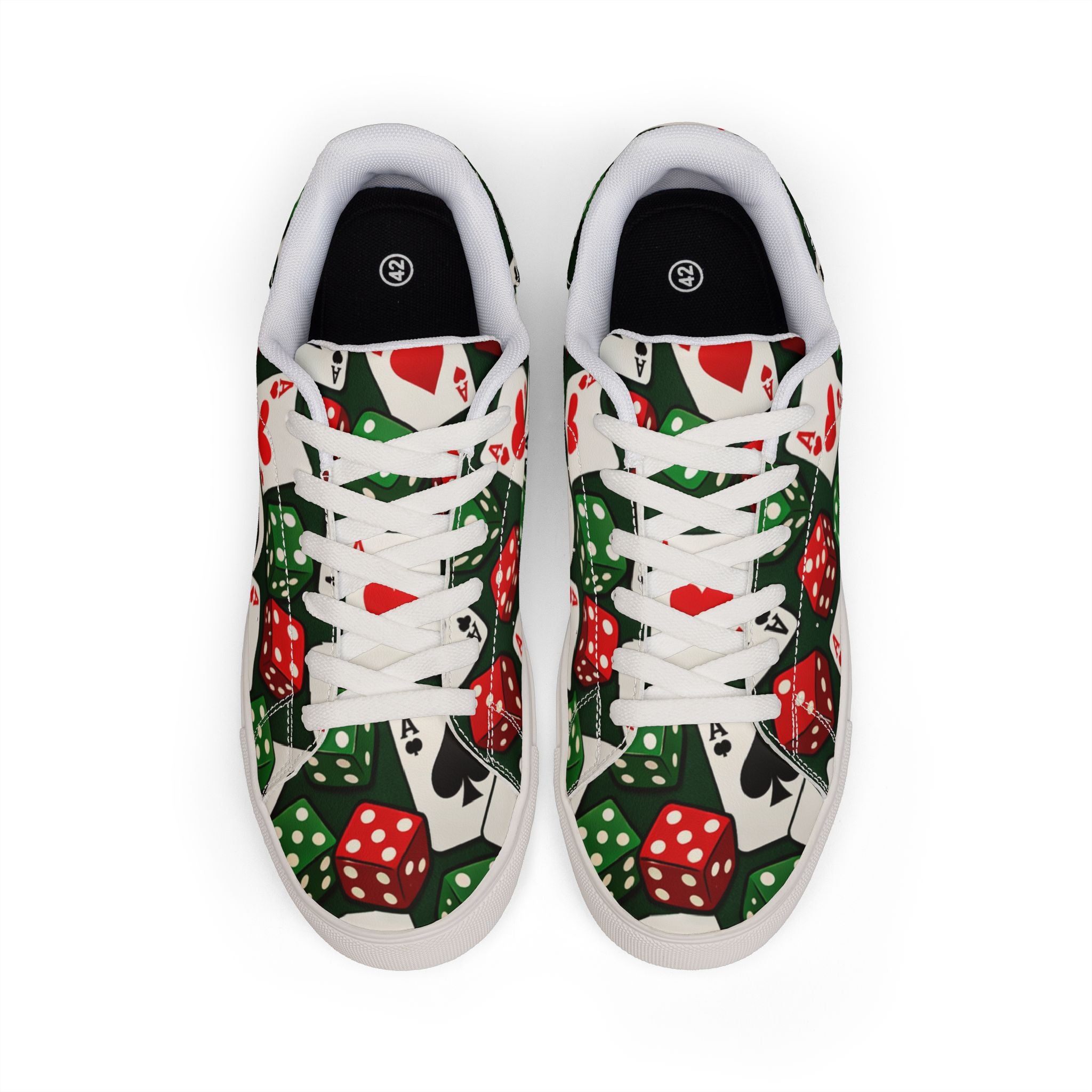 Low Top Sneakers — Casino Cards and Dice Pattern