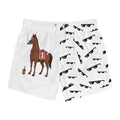 Horse Racing Swim Trunks — Funny Whiskey & Cigarette Jockey Print