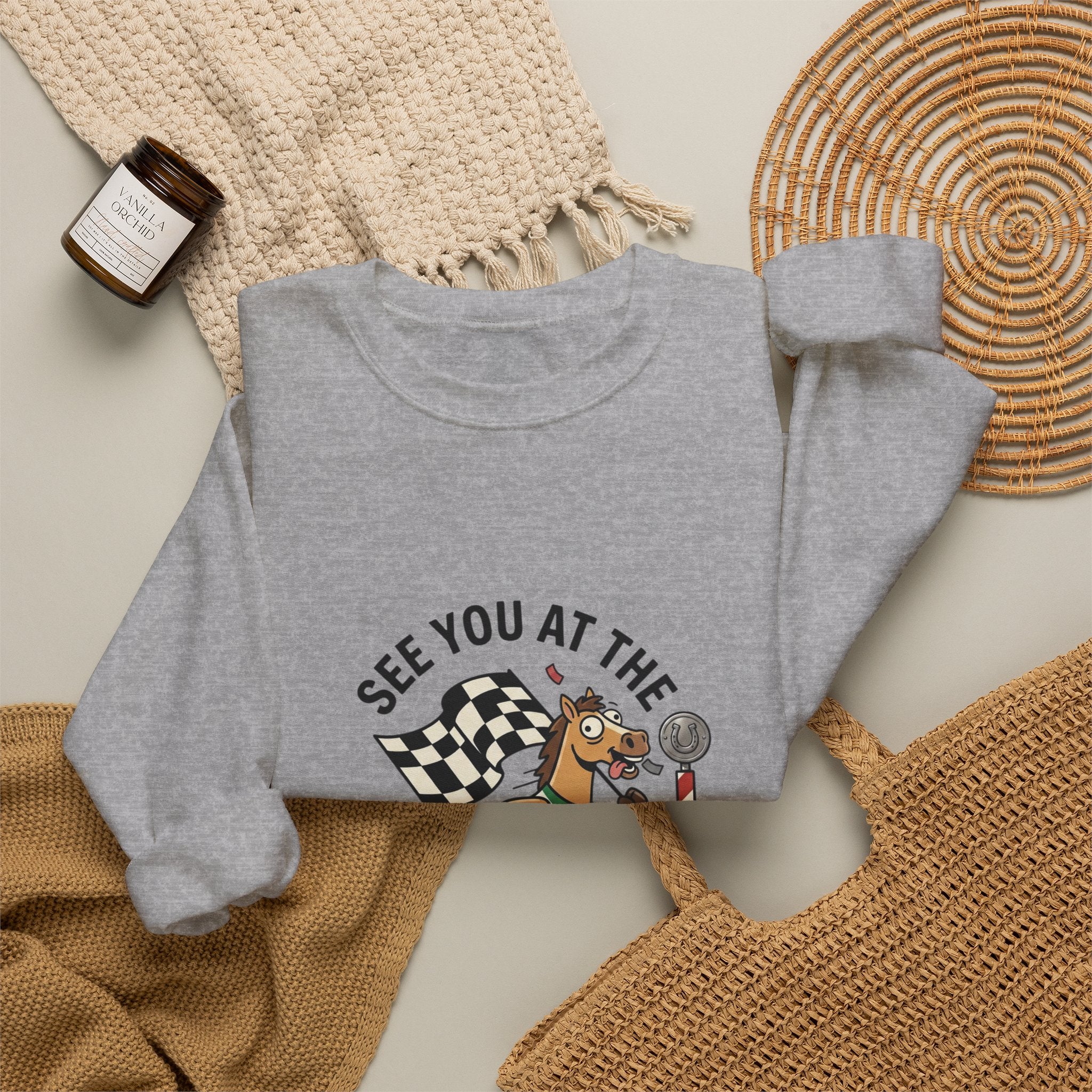 See You at the Finish Line Sweatshirt | Racing Meme, Silly Horse