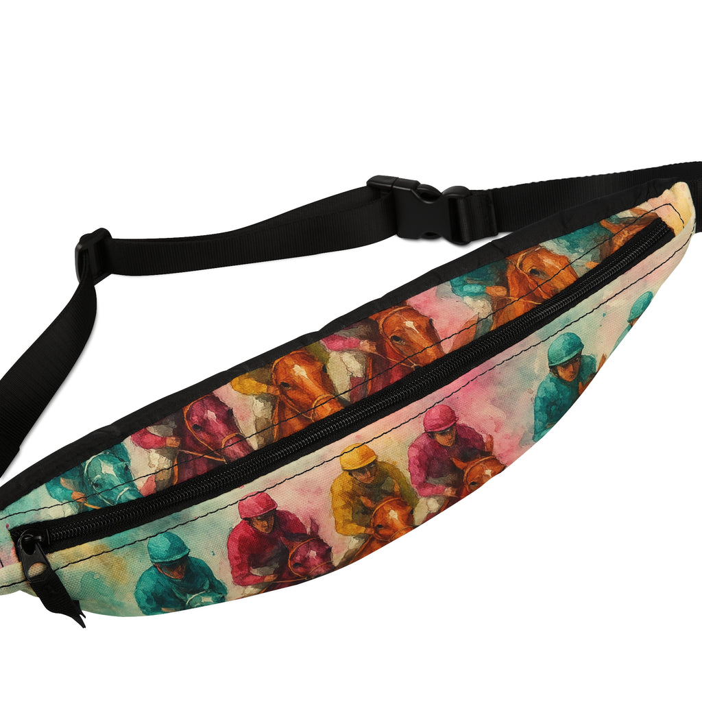 Racing Horses Fanny Pack - Colorful Equestrian Hip Bag