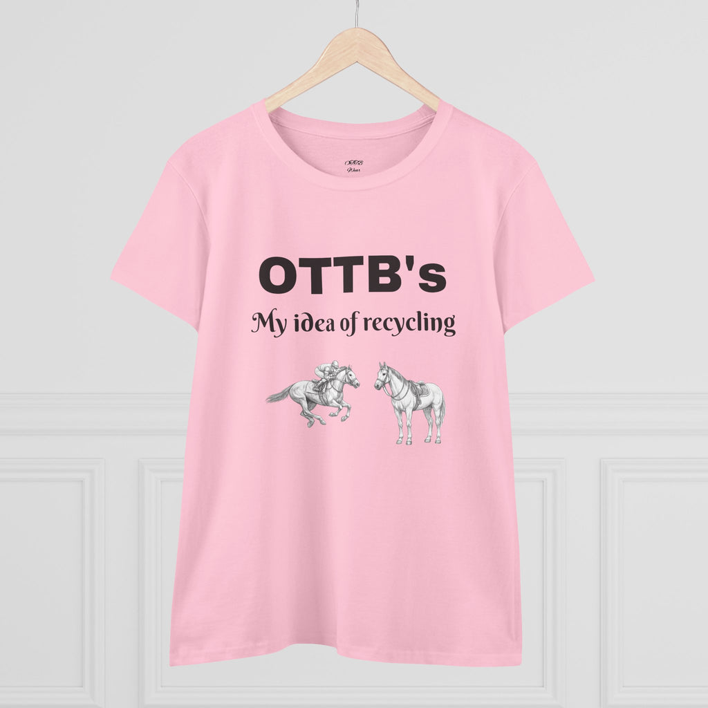 OTTB's Horse T-Shirt - "My idea of recycling" Funny Off-Track Thoroughbred Tee for Equestrians