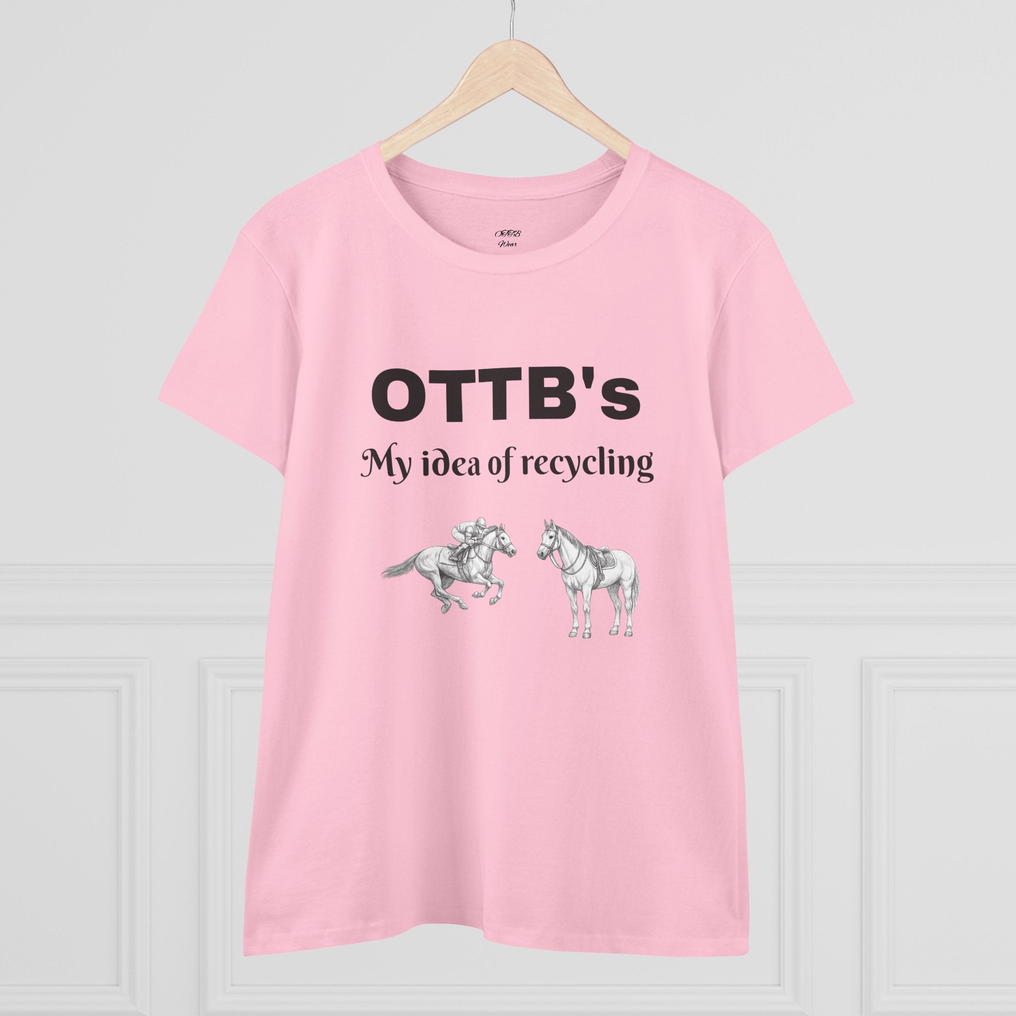 OTTB's Horse T-Shirt - "My idea of recycling" Funny Off-Track Thoroughbred Tee for Equestrians