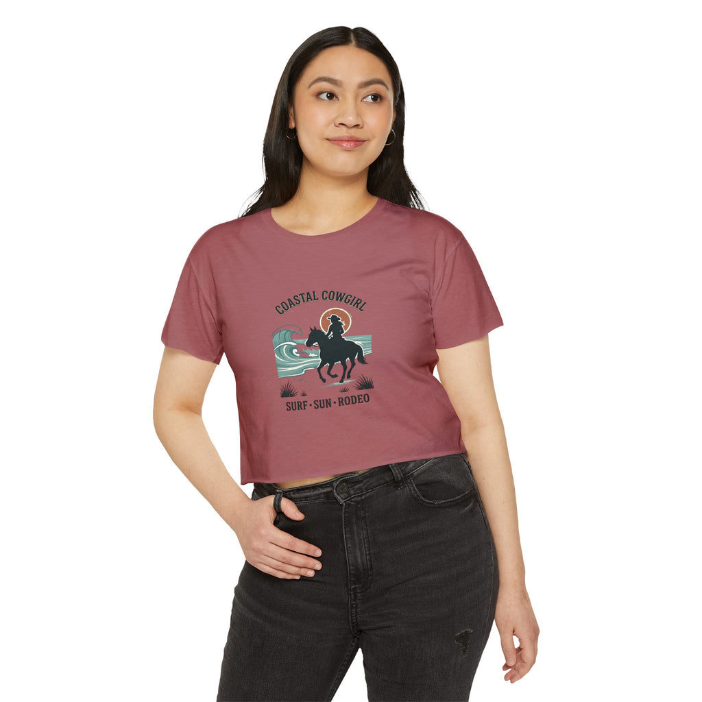 Coastal Cowgirl Crop Top — "Coastal Cowgirl: Surf • Sun • Rodeo"