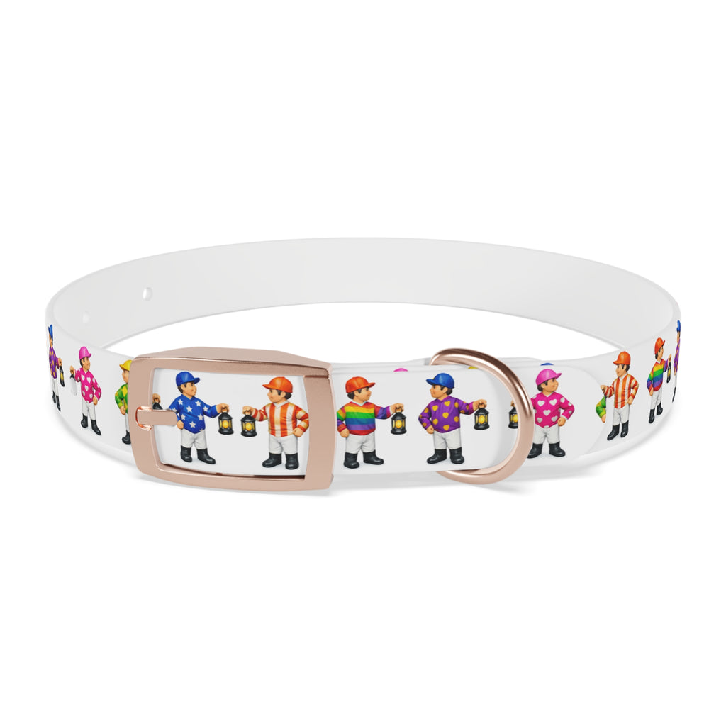 Comical lawn jockey waterproof dog collar