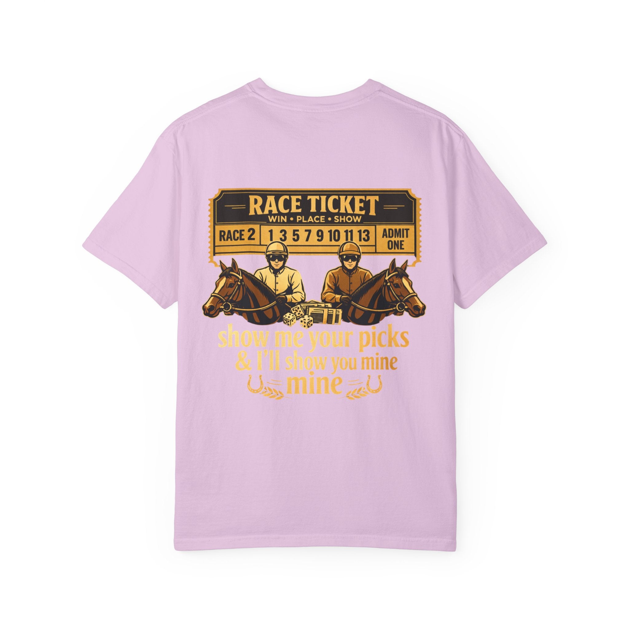 Horse Racing T-Shirt — "Show Me Your Picks" Vintage Race Ticket Design