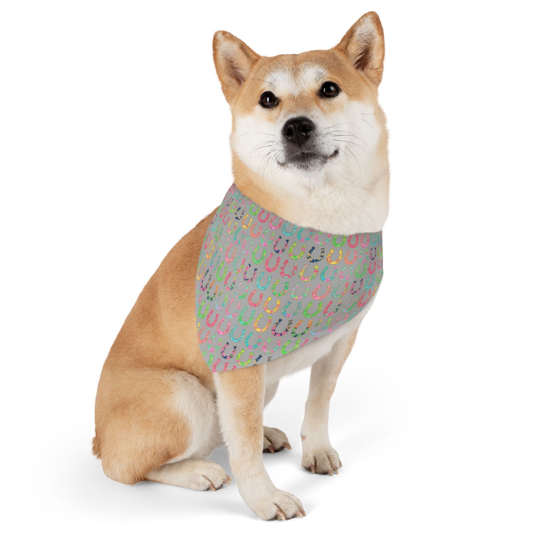 Pastel Horseshoe Bandana Collar for Dogs – Lucky Pet Scarf