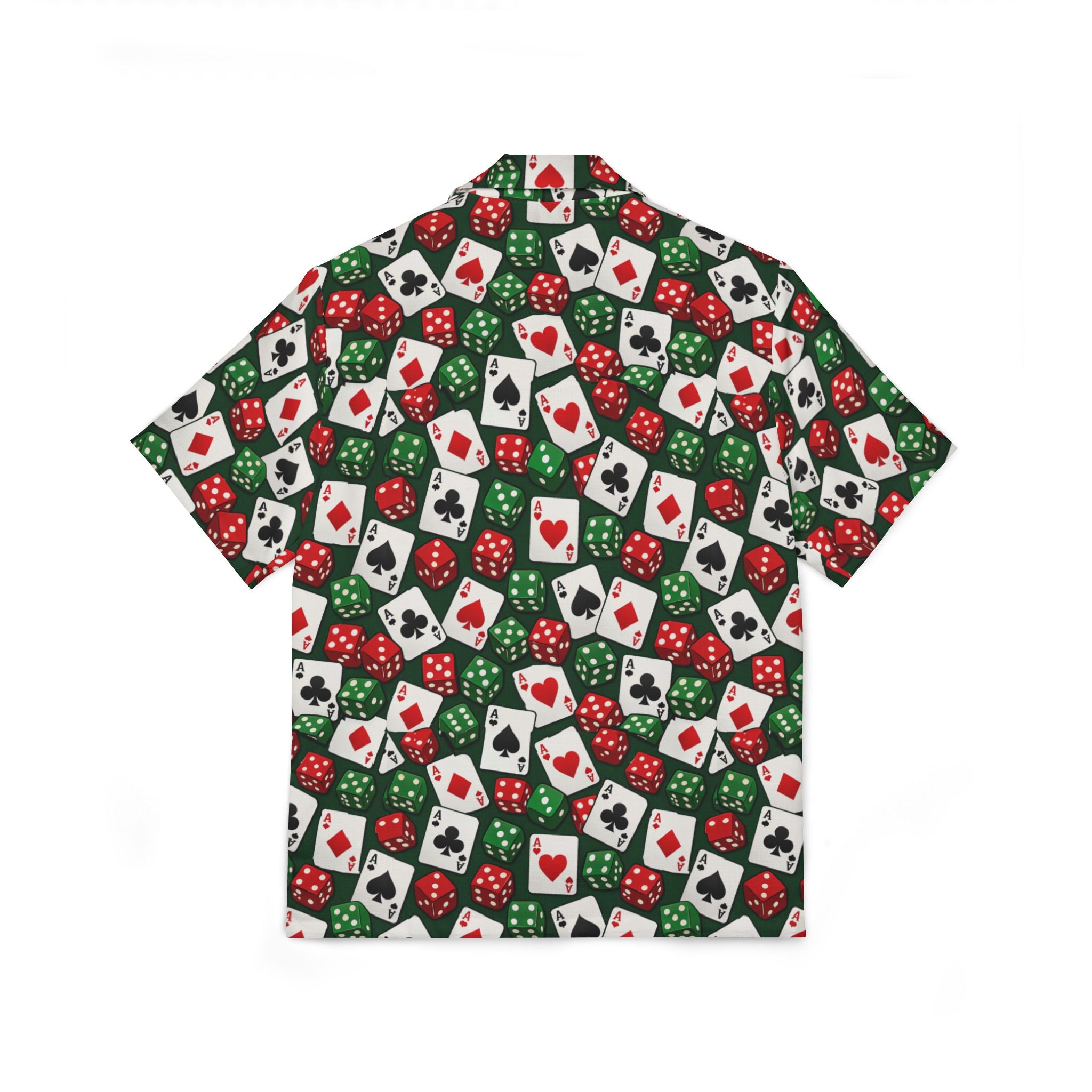 Casino Poker Chips and Cards Hawaiian Shirt with racehorse placket