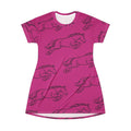 Horse Print T‑Shirt Dress — All-Over jumping Horse Pattern