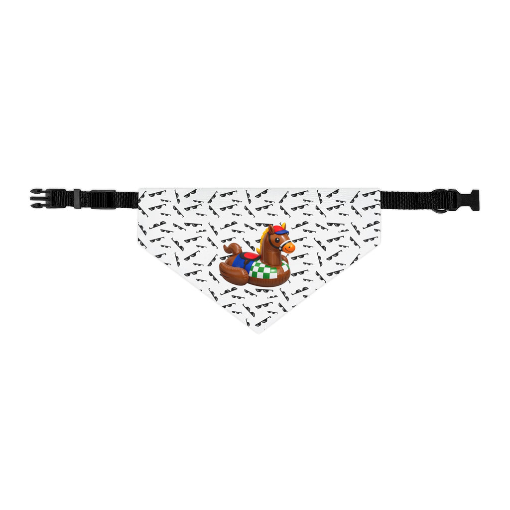 Inflatable Rubber Duck Horse with mini Wayfarers Pet Bandana Collar – Fun Equestrian Dog Accessory