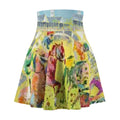 Colorful Horse Racing Print Skater Skirt — Vibrant Equestrian AOP