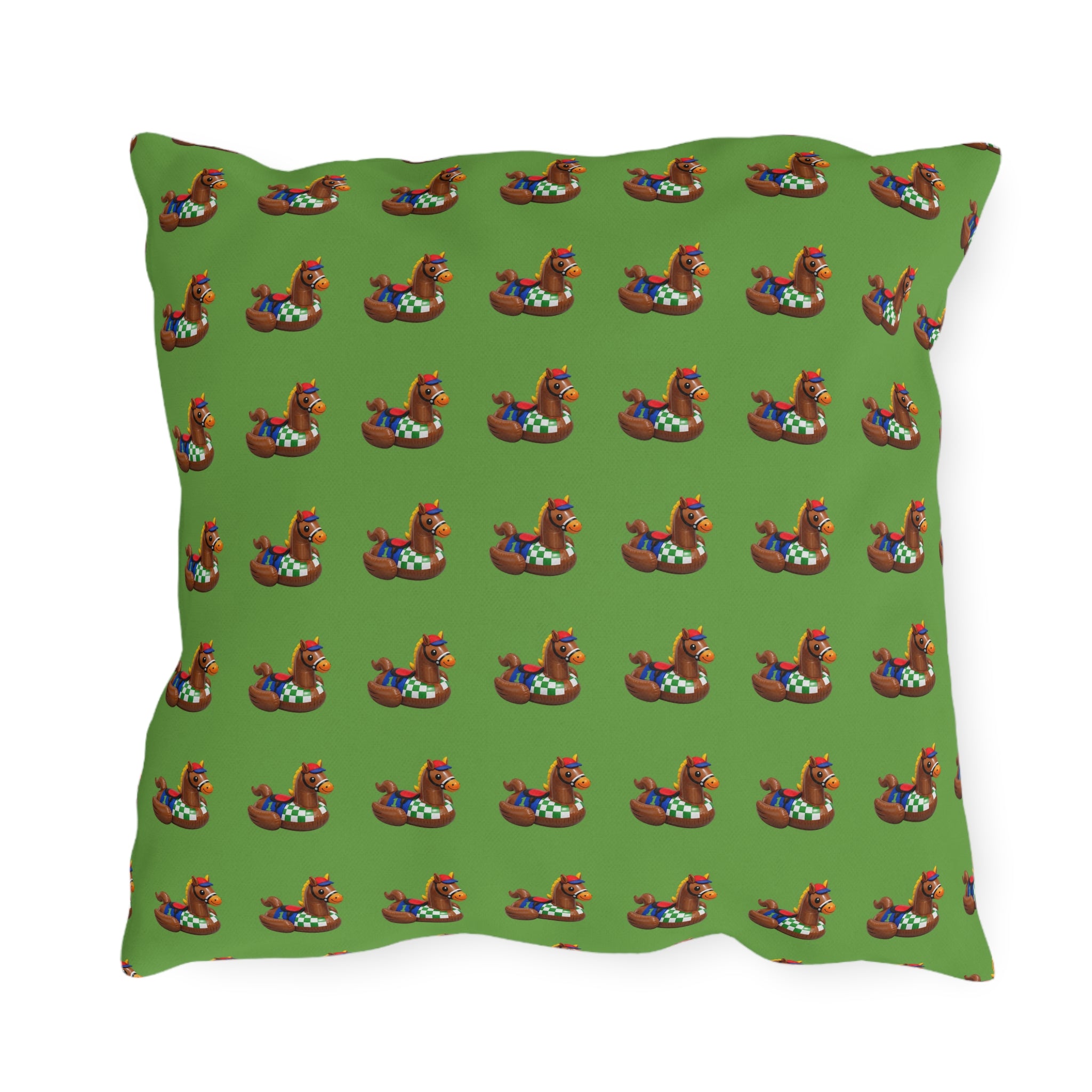 Green comical Horse Rubber Duck Pattern