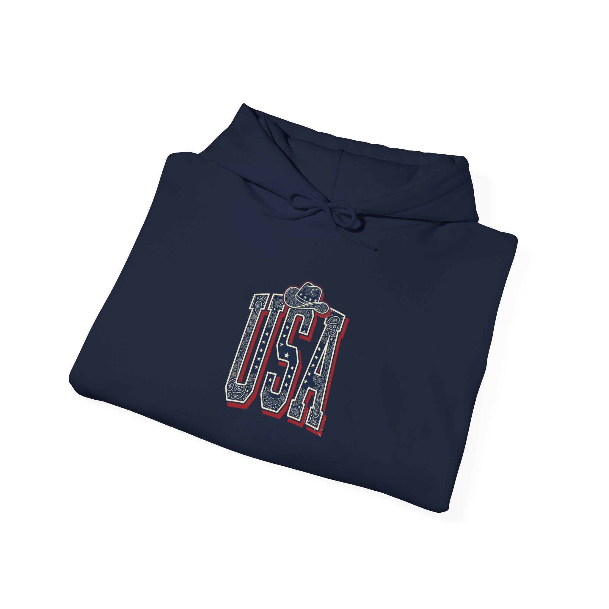 Vintage USA Typography Hoodie | 4th of July Patriotic Americana