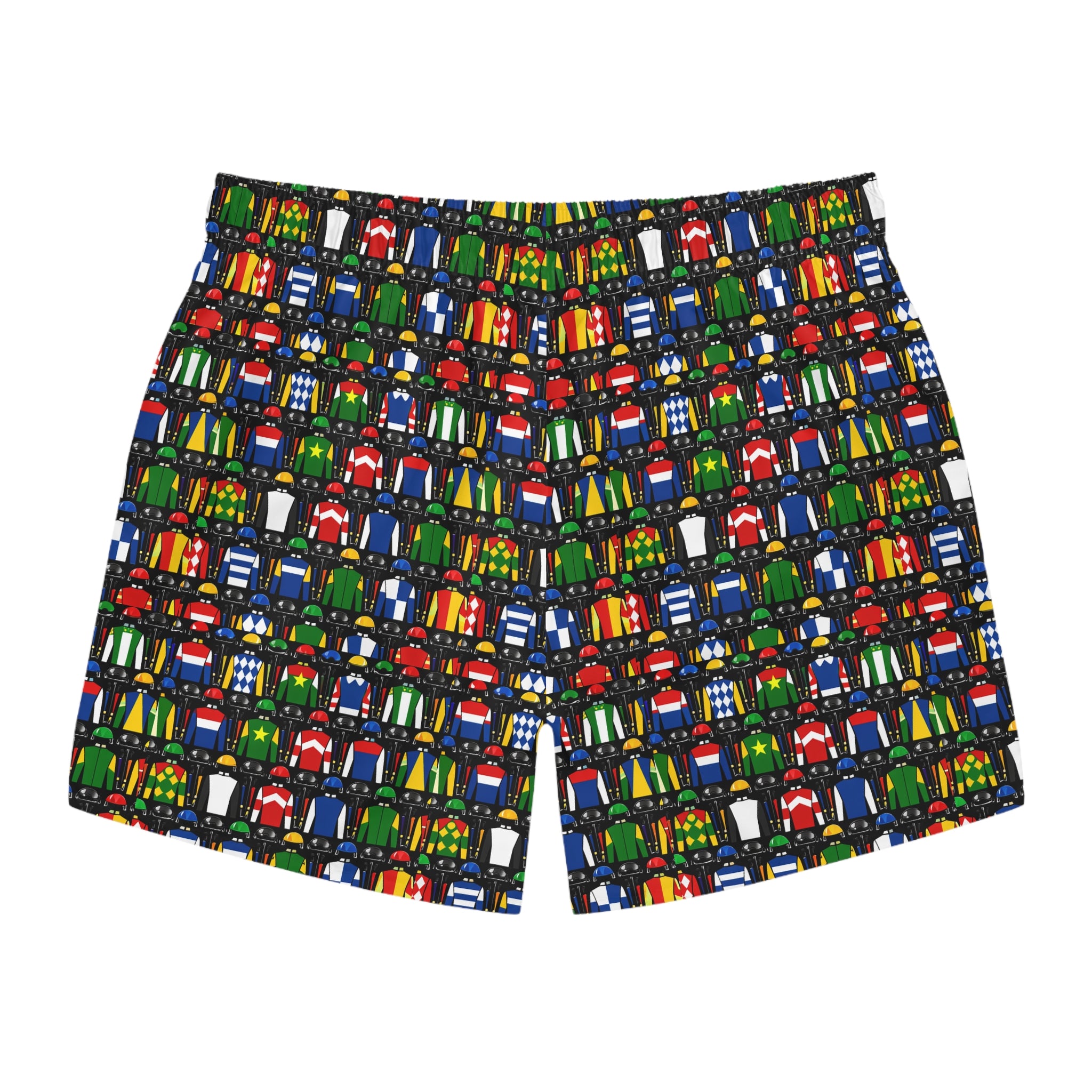 Racehorse Jockey Pattern Swim Trunks