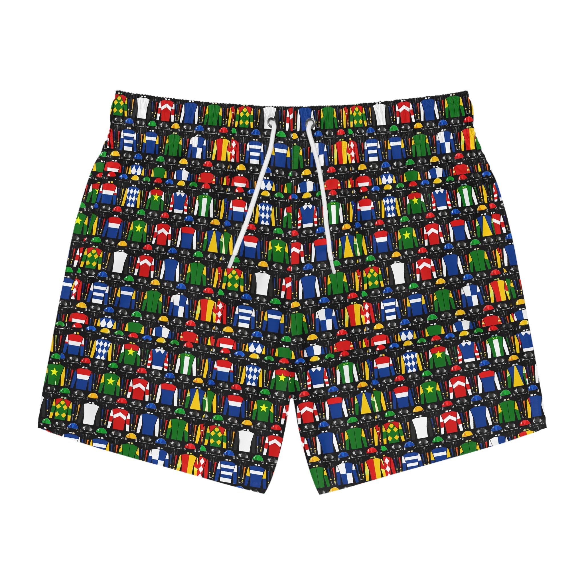 Racehorse Jockey Pattern Swim Trunks