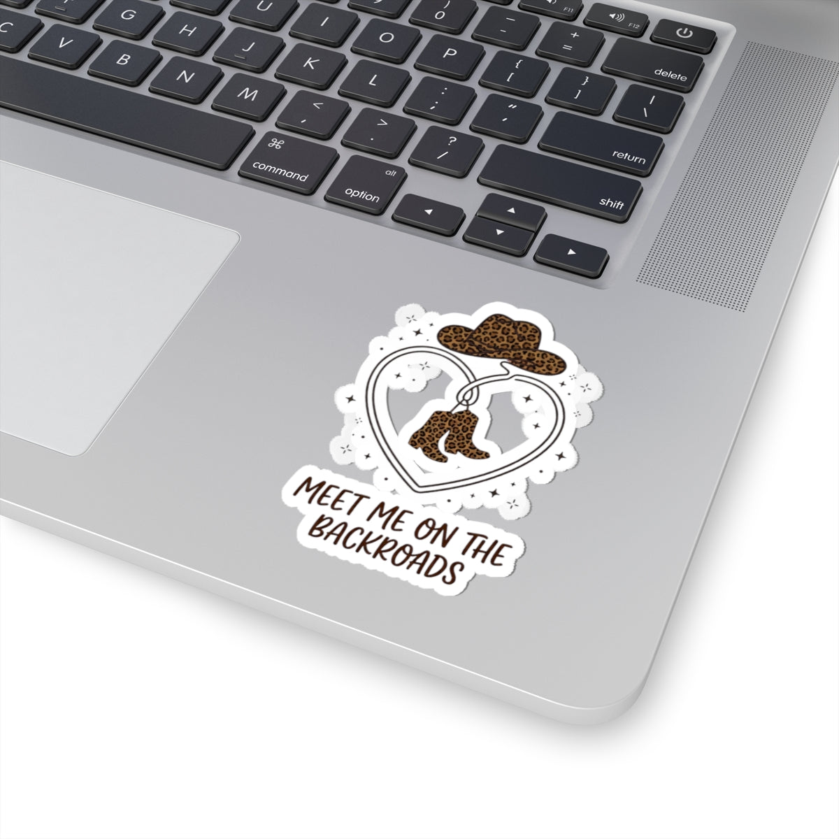 Meet Me on the Backroads Kiss-Cut Sticker | Country Aesthetic leopard cowgirl