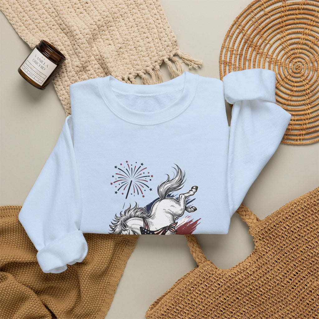 Feral but Free horse illustration Sweatshirt | quirky millennial humor