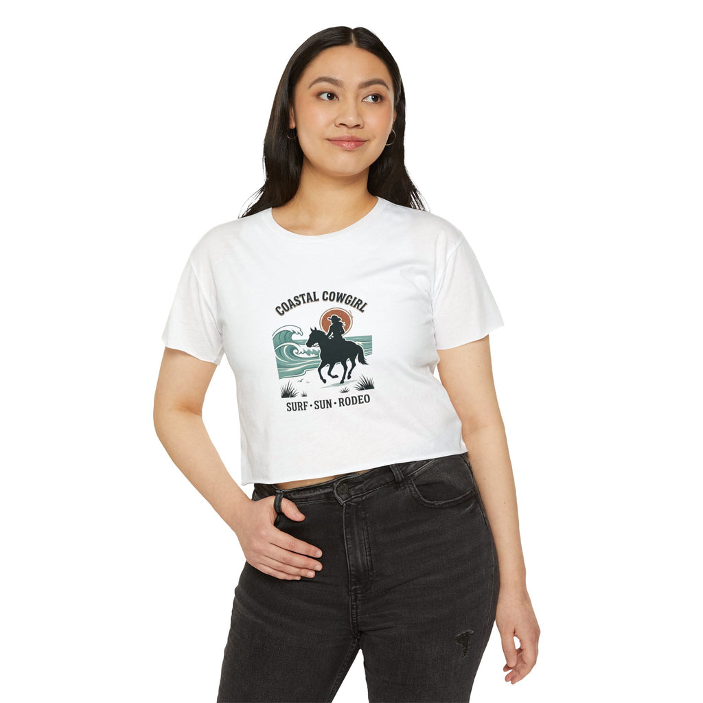 Coastal Cowgirl Crop Top — "Coastal Cowgirl: Surf • Sun • Rodeo"