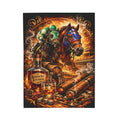 Horse Racing Bourbon and Cigars Velveteen Plush Blanket