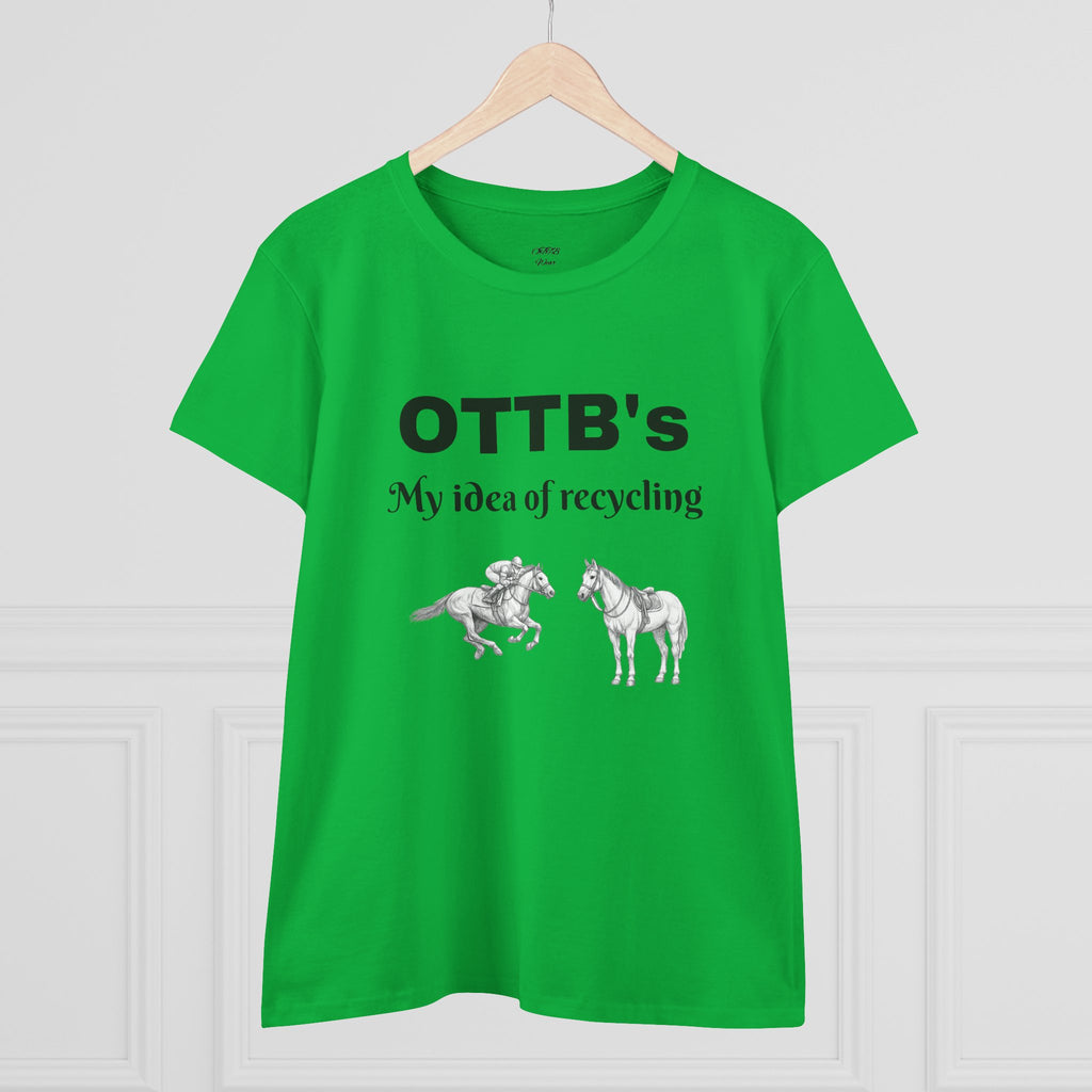 OTTB's Horse T-Shirt - "My idea of recycling" Funny Off-Track Thoroughbred Tee for Equestrians