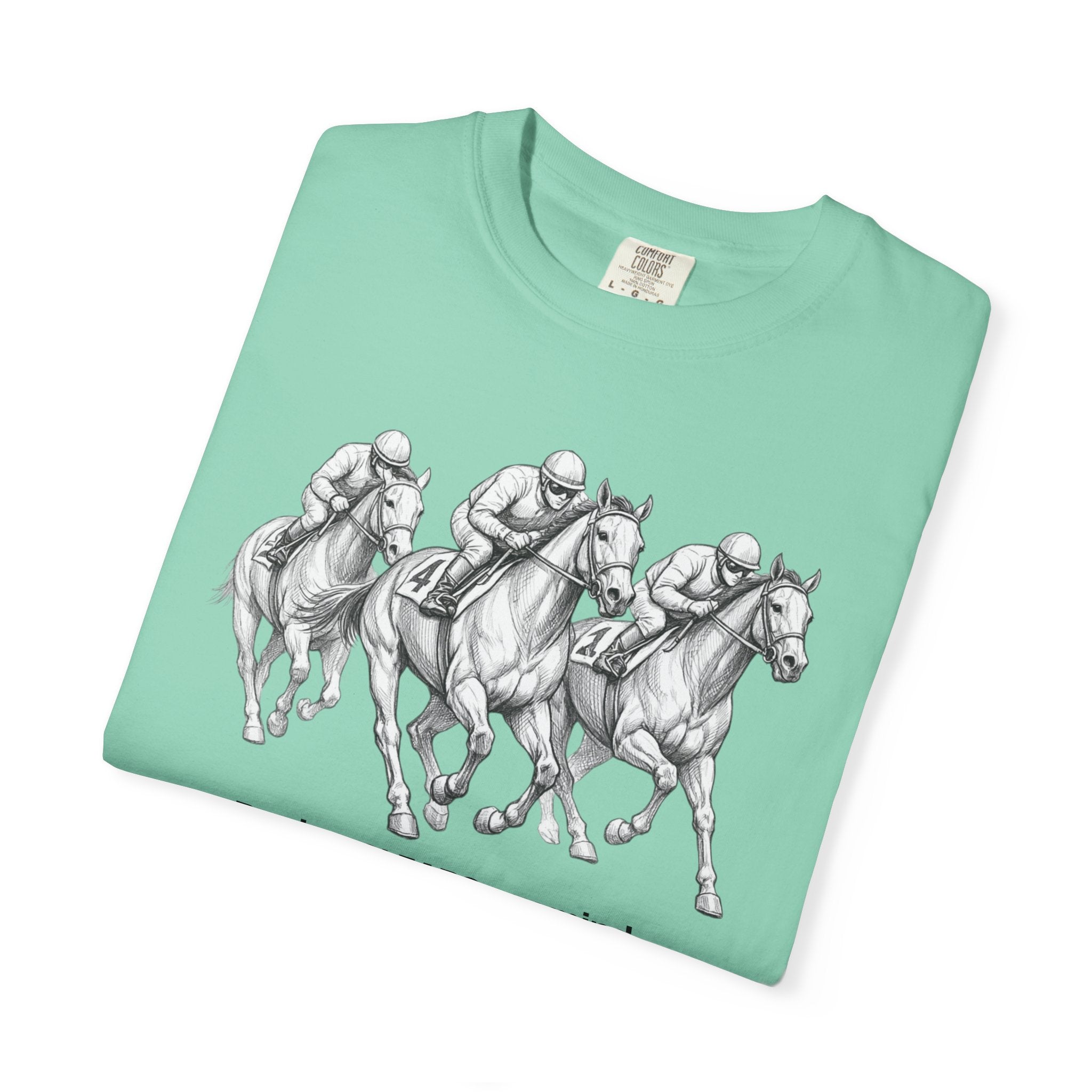 Horse Racing T-Shirt — "Racing CLEARS my mind faster than therapy" Graphic Tee