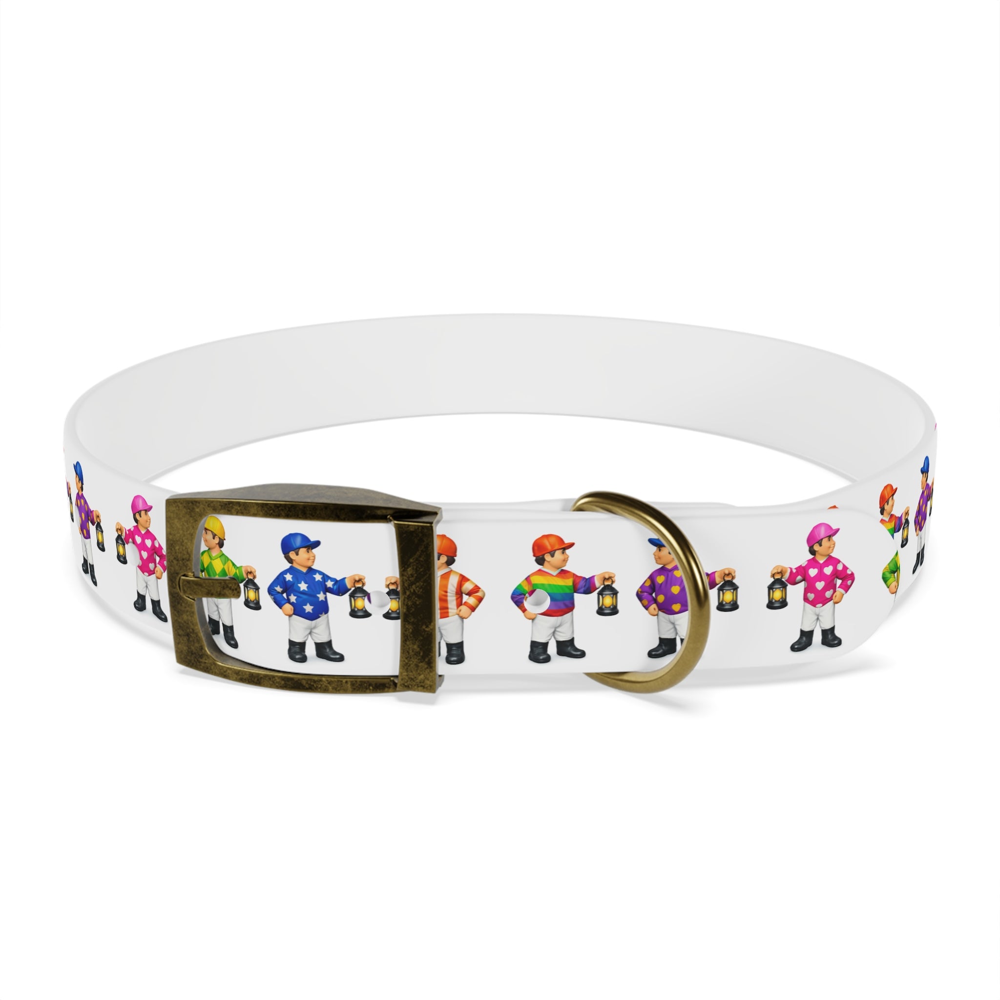 Comical lawn jockey waterproof dog collar