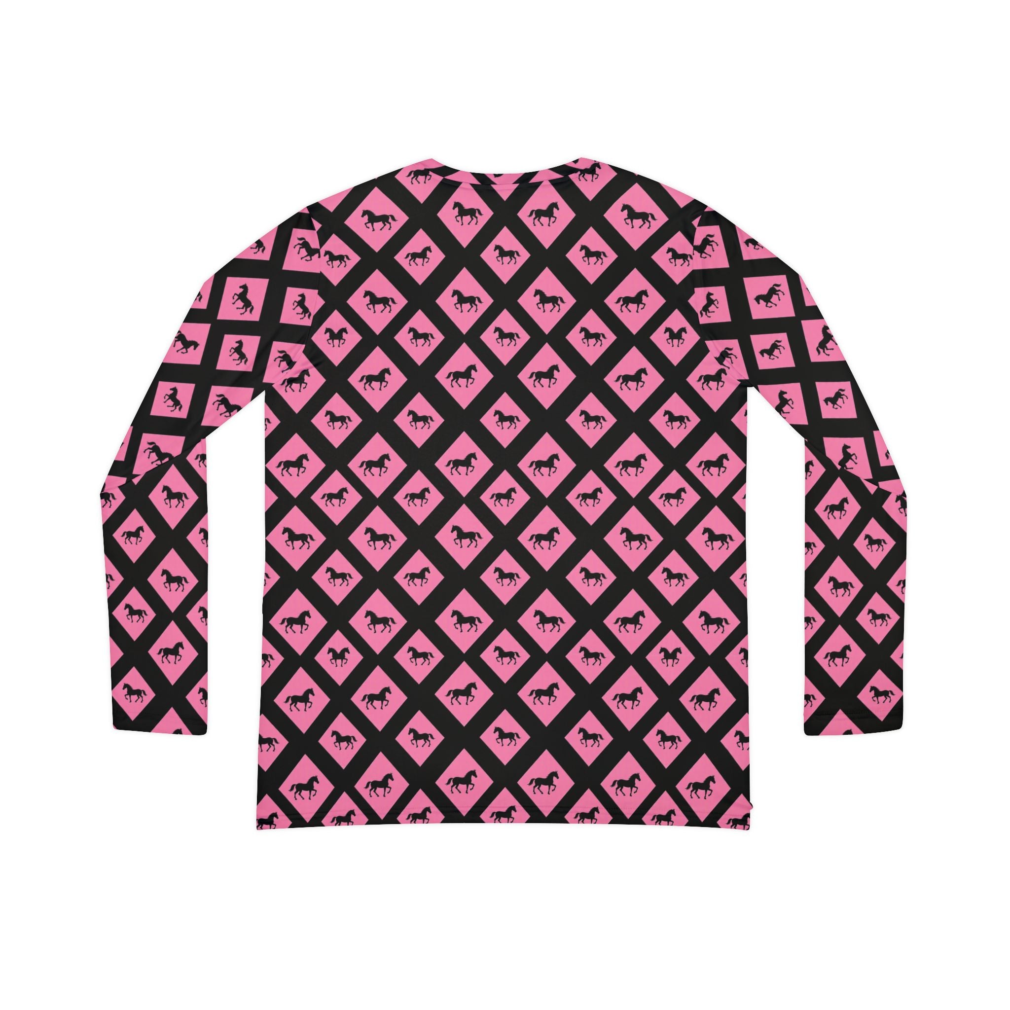 Pink Black Diamond horses cooling V-Neck Long Sleeve — Women's Patterned Top