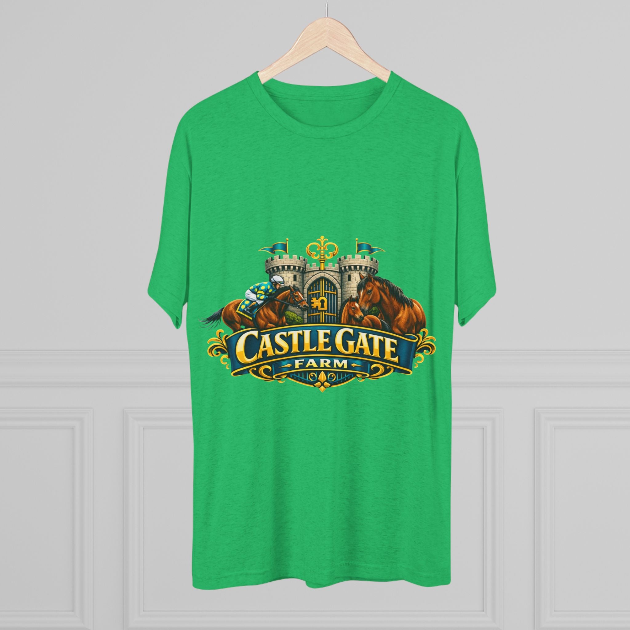 Castle Gate Farm T-Shirt – Retro Crest Logo Tee for Farm Lovers