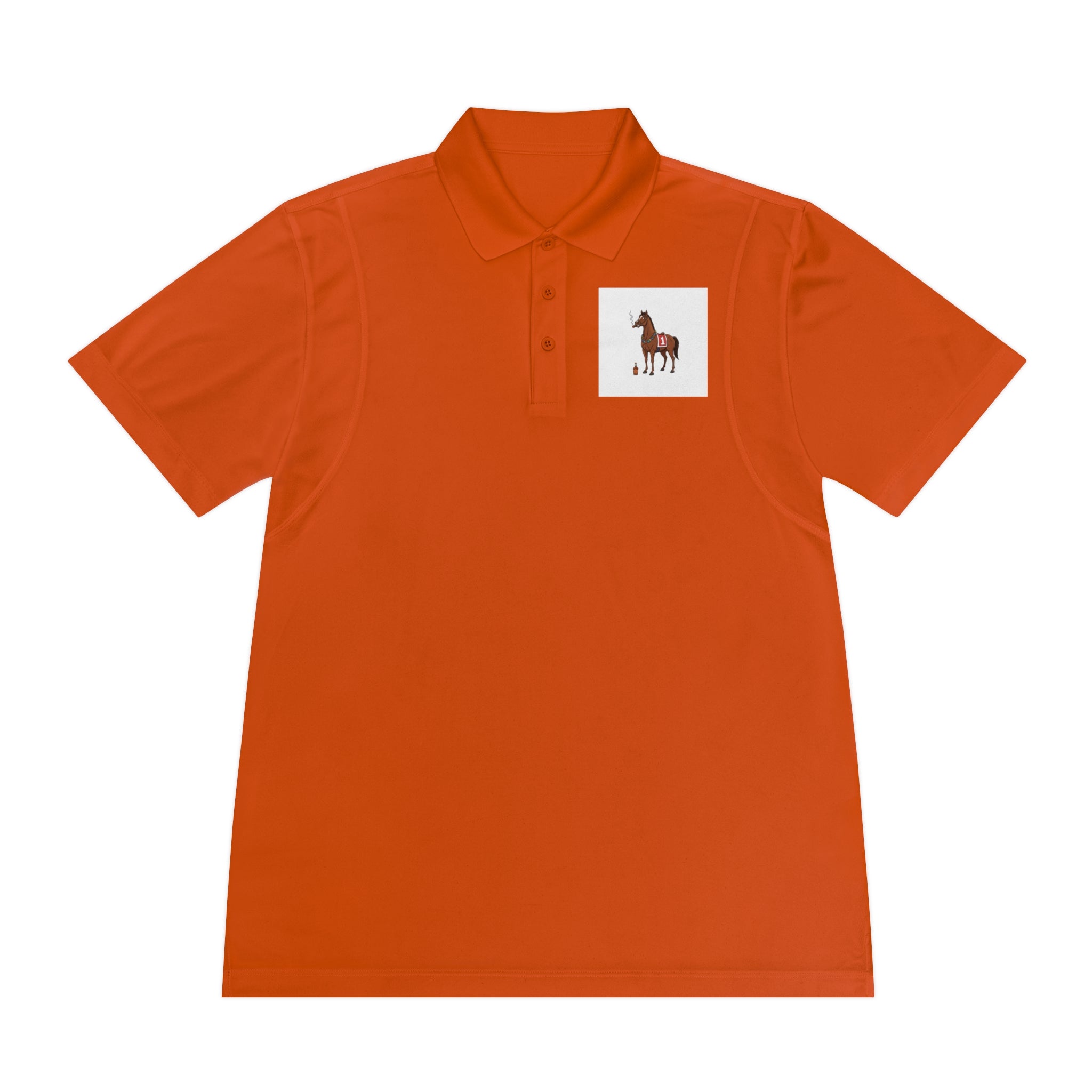 Horse Racing Polo Shirt — Vintage Jockey Saddle & Racing Horse Design