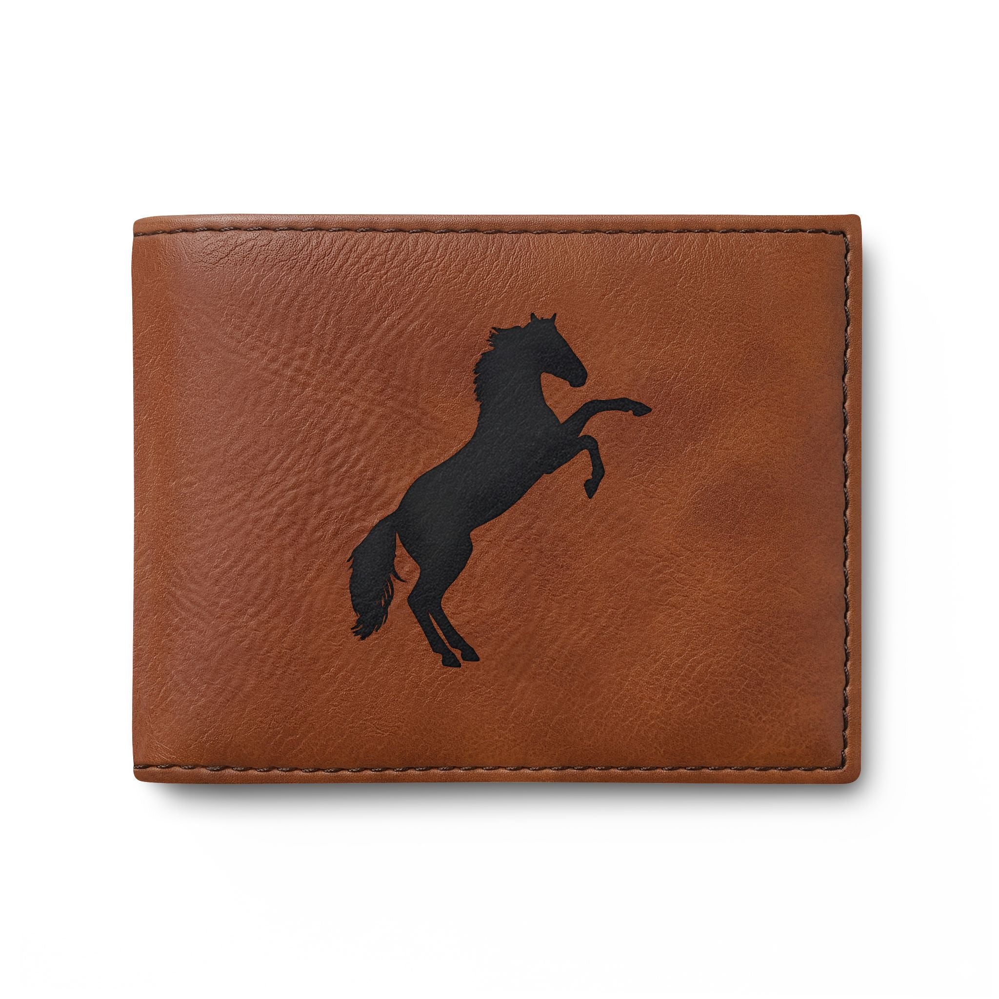 Rearing Horse Bi-Fold Wallet — Leather Wallet with Flip, Equestrian Gift