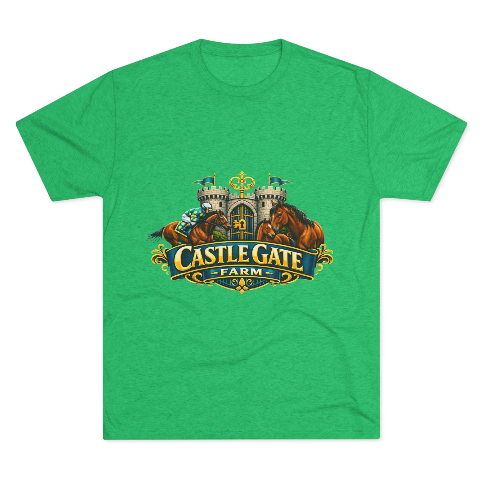 Castle Gate Farm T-Shirt – Retro Crest Logo Tee for Farm Lovers