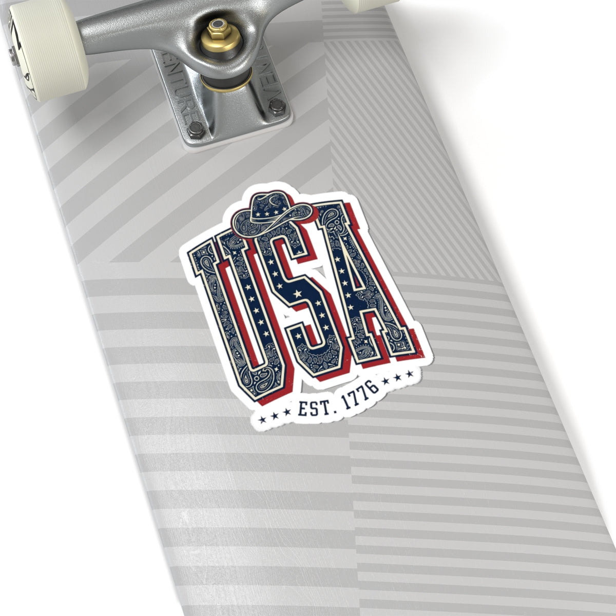 USA Patriotic Bandana Lettering Sticker | 4th of July Americana