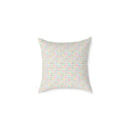 Square Poly Canvas Pillow — Pastel Rainbow Dainty Pattern Throw Pillow