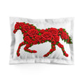 Romantic Rose Horse Pillow Sham — Floral Equine Decorative Pillowcase (Valentine's Day)