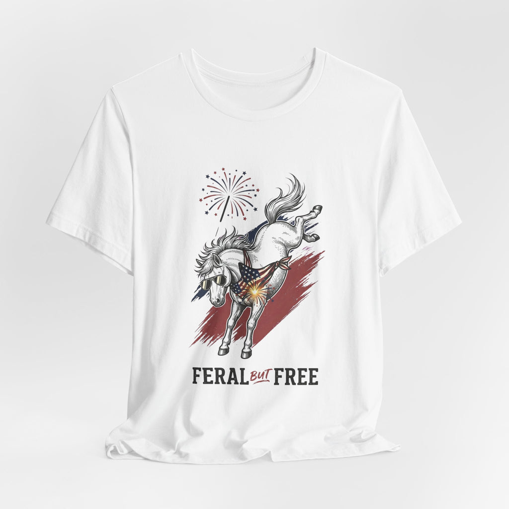 Feral but Free horse illustration Tee | edgy ironic mental health humor