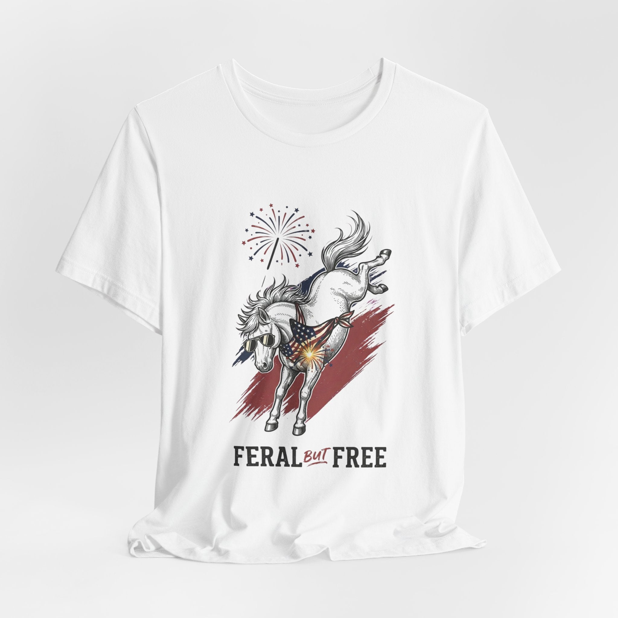 Feral but Free horse illustration Tee | edgy ironic mental health humor